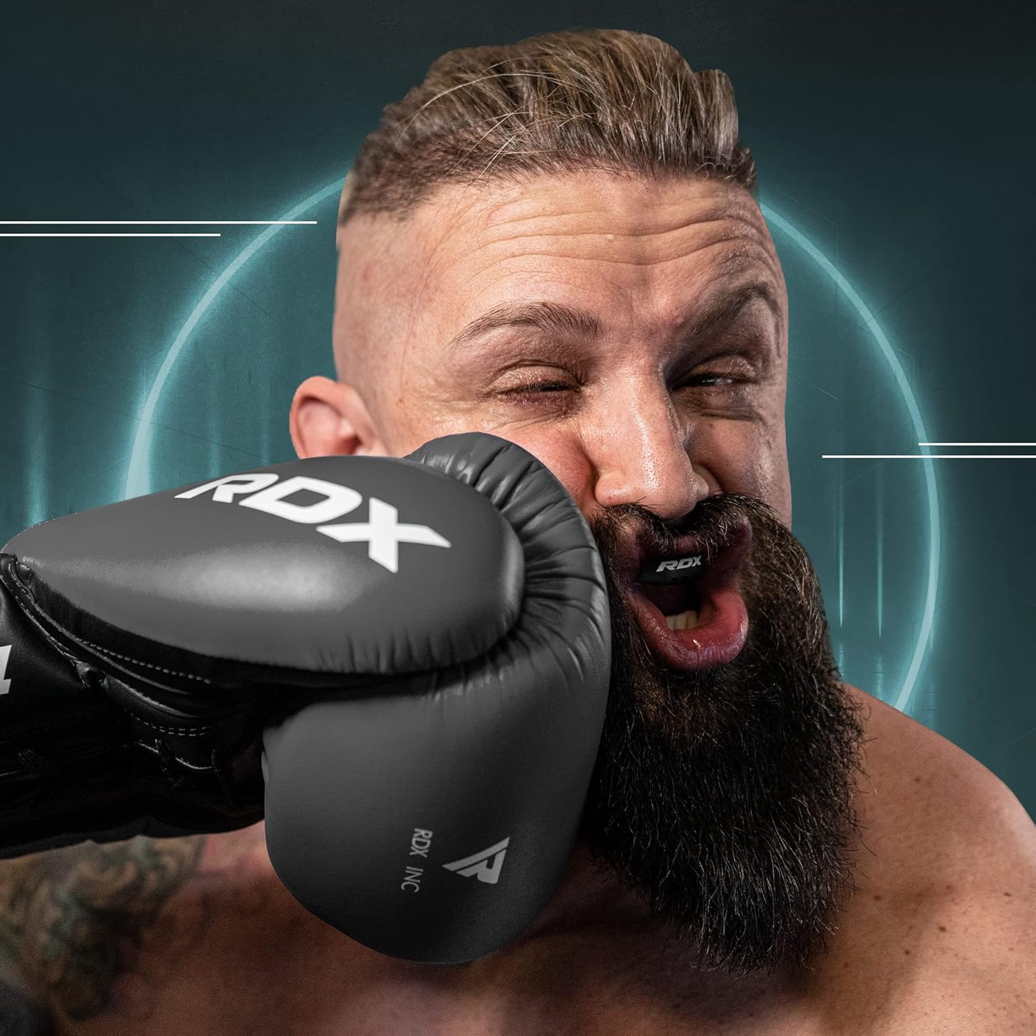 RDX Protector bucal, protector de encías, protector bucal para boxeo, artes marciales mixtas y kickboxing, Muay Thai, protector bucal con estuche de