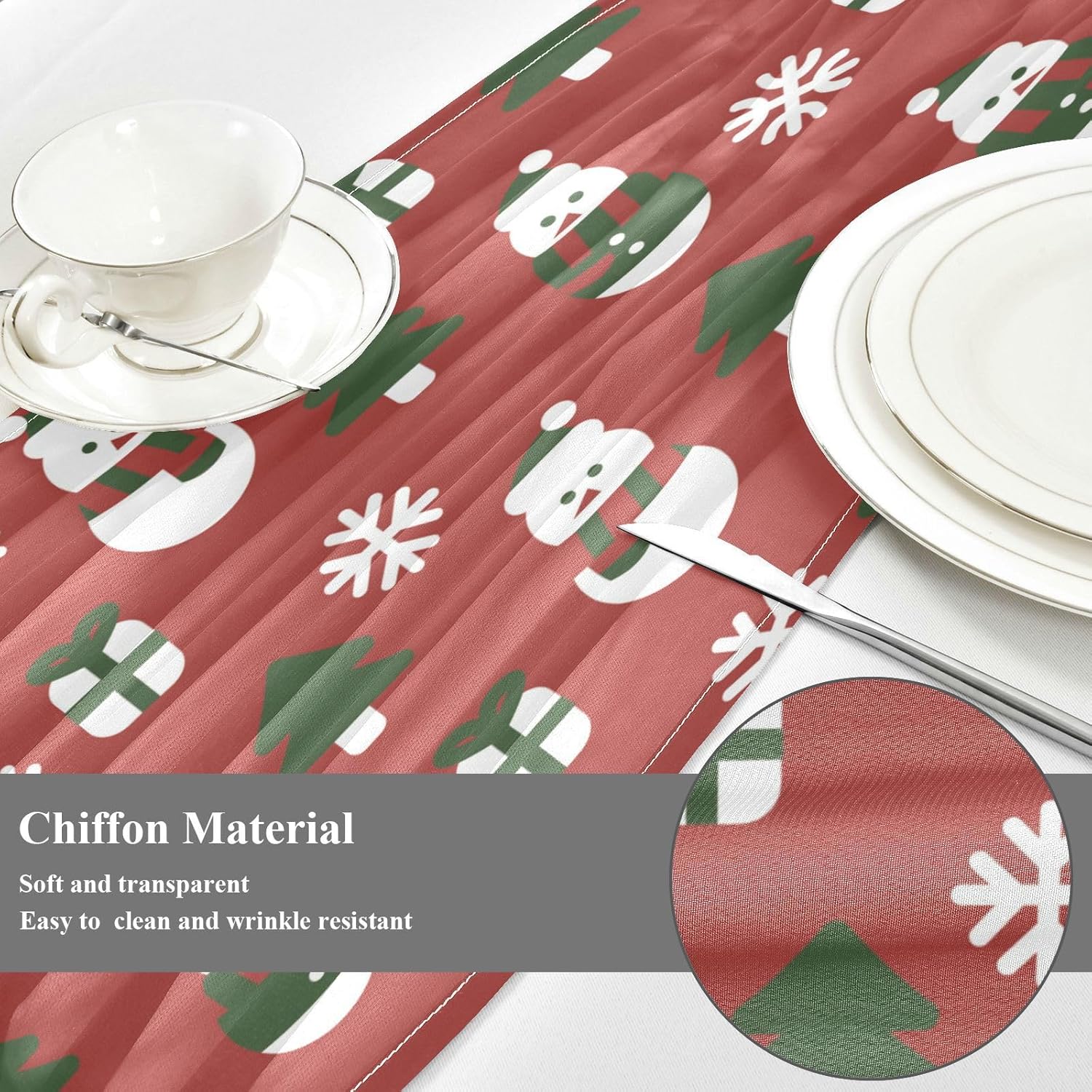 Christmas Snowman Red Table Runner Fall Table Runners for Desk Decor Christmas Table Runner 120 Inches Long