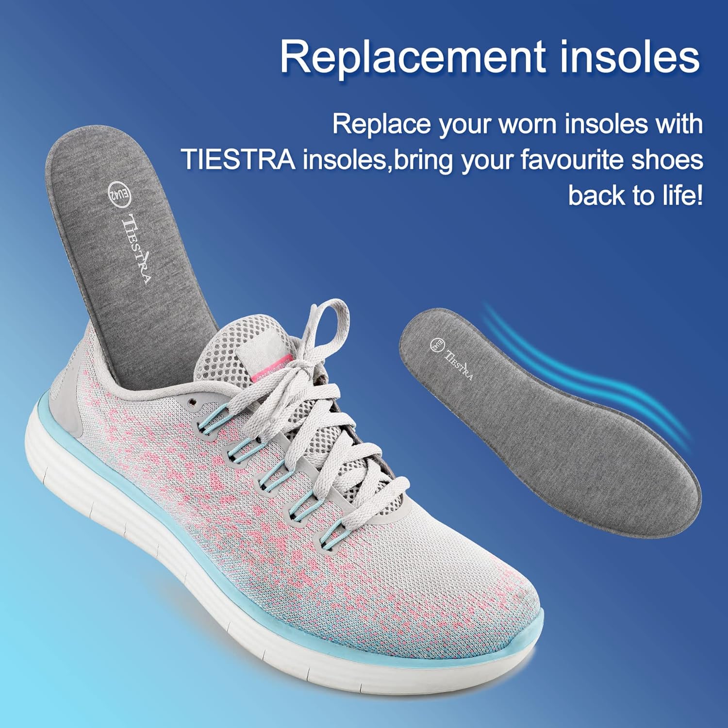 2 pares de plantillas de espuma viscoelástica para hombre, plantillas de repuesto para botas de trabajo, zapatos de correr, amortiguadores