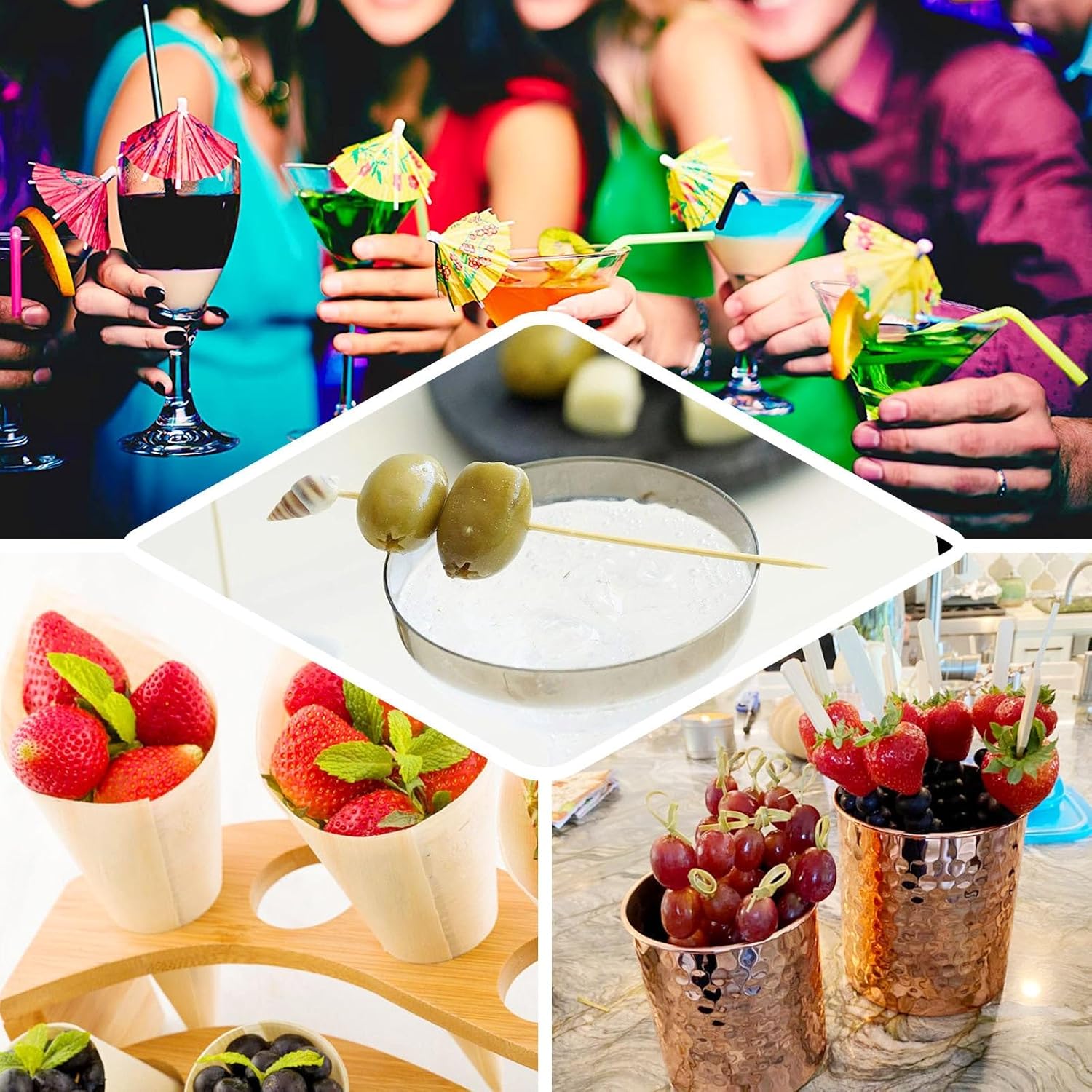 Efavormart – Paquete de 100 palillos de fiesta de flamenco de 5 pulgadas, pinchos de bambú, palillos decorativos para cóctel, palillo de dientes
