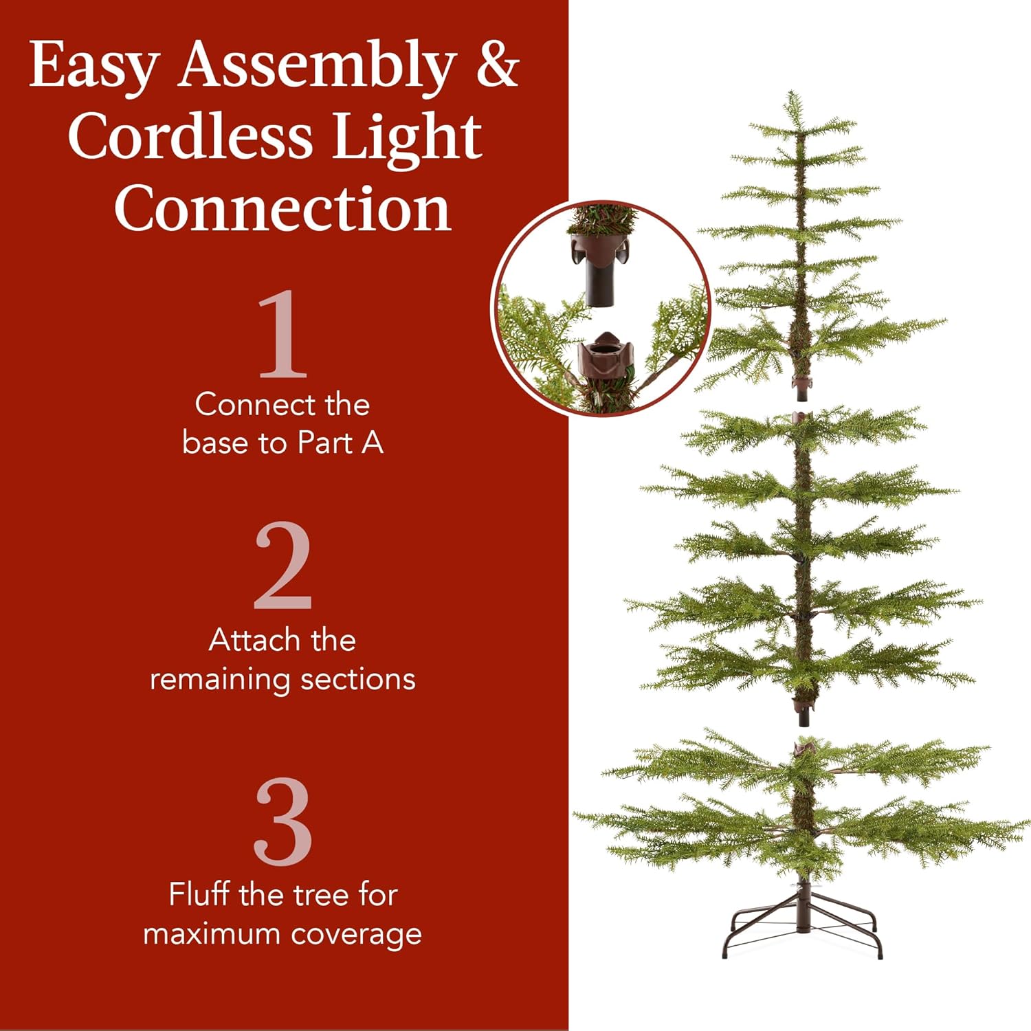 Best Choice Products Árbol de Navidad preiluminado de 6 pies, decoración navideña de pino artificial con 880 puntas de rama, 200 luces LED