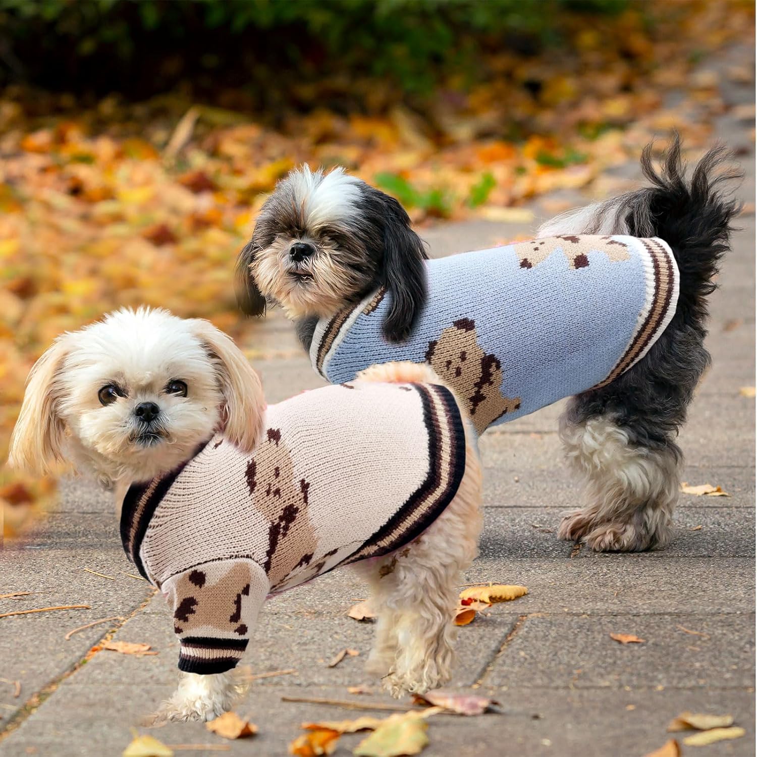 ABRRLO Suéteres para perros pequeños, lindos cárdigans de oso para perros, ropa para perros pequeños y medianos, niños, niñas, cachorros, gatos,