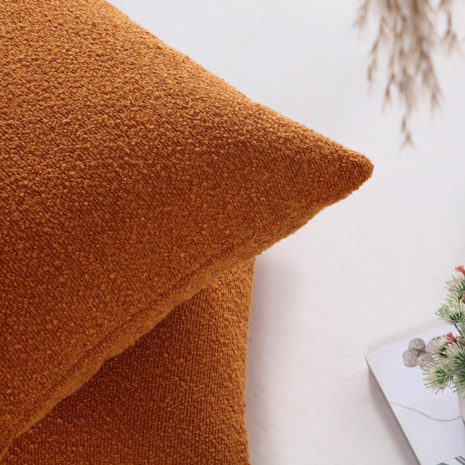 Juego de 2 fundas de almohada decorativas, cuadradas, fundas de almohada de lujo para sofá, cama, decoración del hogar