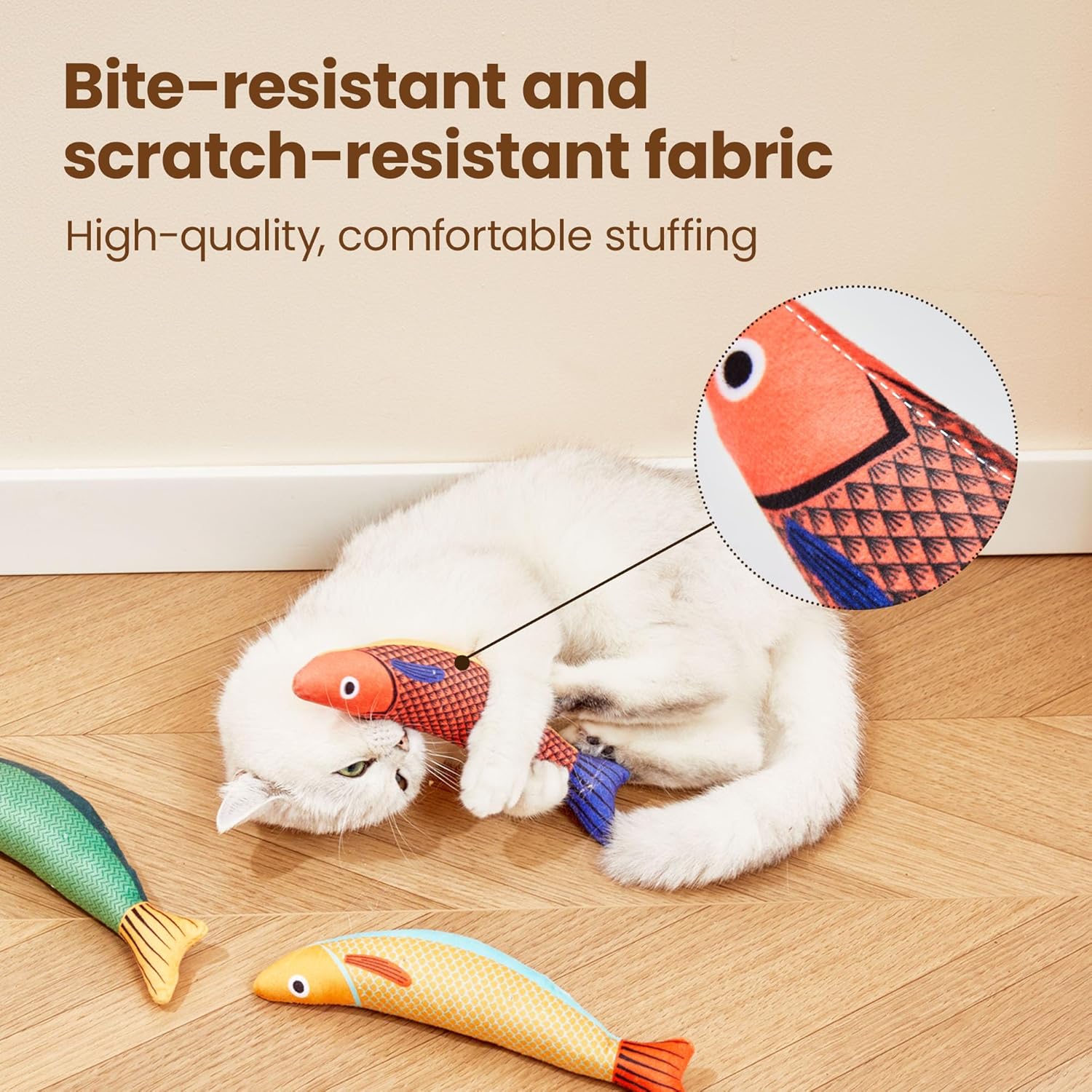 Potaroma Juguetes para gatos Saury Fish, paquete de 3 juguetes de sonido arrugado de hierba gatera, suaves y duraderos, juguetes interactivos para
