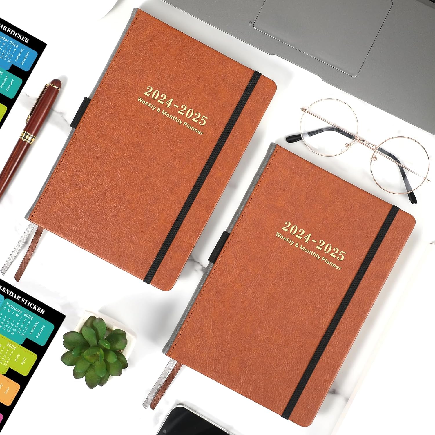 Planificador 2022 Planificador semanal y mensual 2022 con calcomanÃas de calendario enero 2022 diciembre 2022 575 x 825 pulgadas papel grueso A5 - Imagen 3