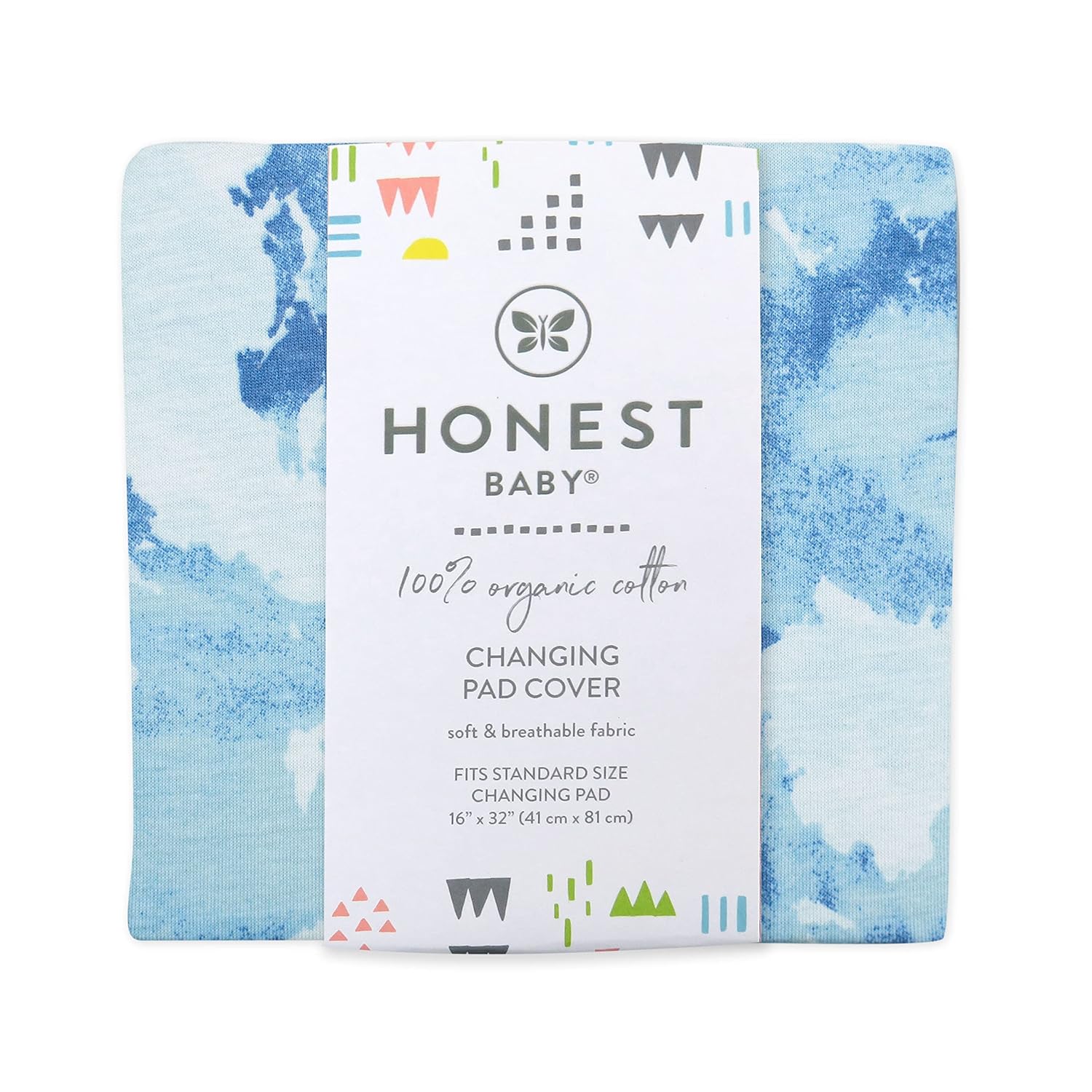 HonestBaby Funda para cambiador de algodón orgánico para niños, acuarela World, talla única