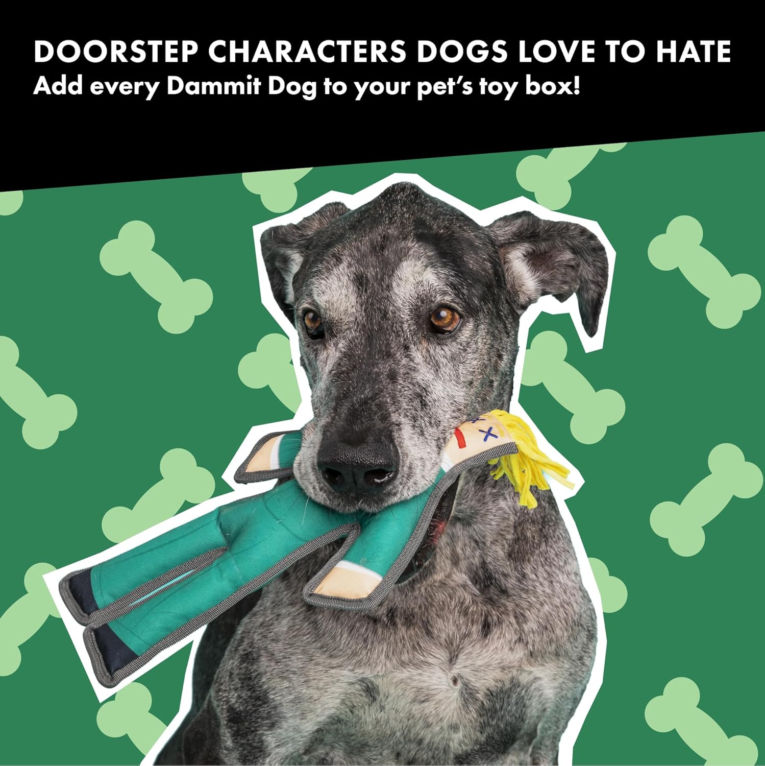 Dammit Doll Dammit Dog  Recaudador de impuestos  Juguete chirriante para perros y cachorros de felpa, juguete novedoso interactivo  Reduce el