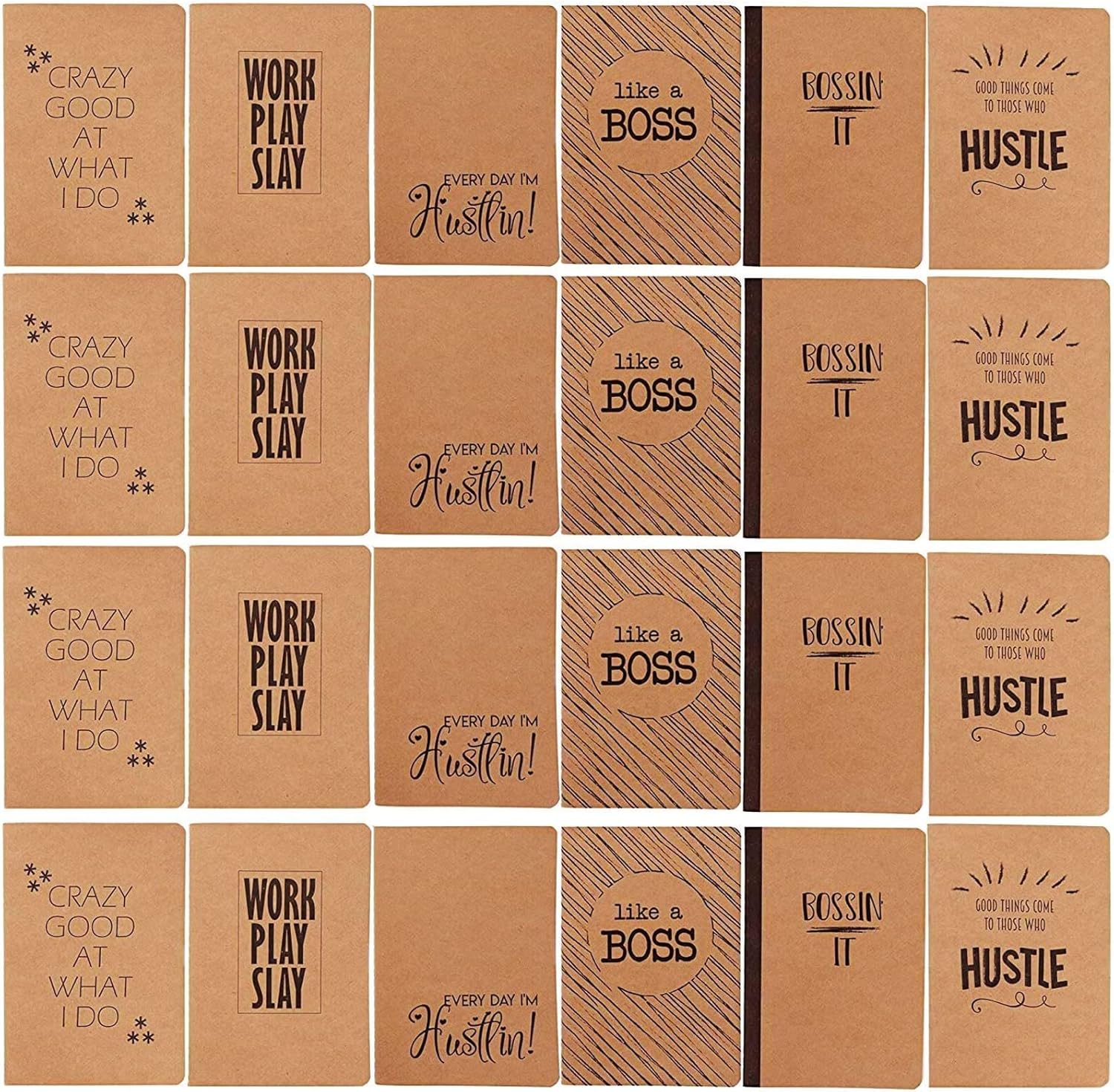 Paper Junkie Paquete de 24 cuadernos motivacionales a granel, diarios inspiradores forrados para compañeros de trabajo, regalos de empleados de