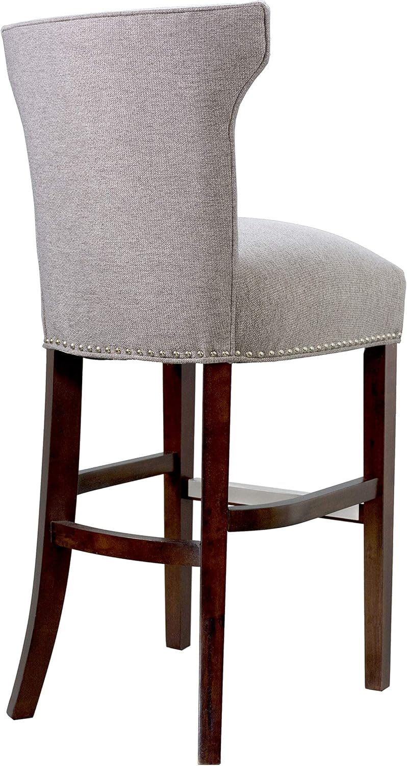 Sole Designs Bella Wingback – Taburetes de bar de altura de mostrador para isla de cocina o pub en casa, moderno taburete tapizado sin brazos con
