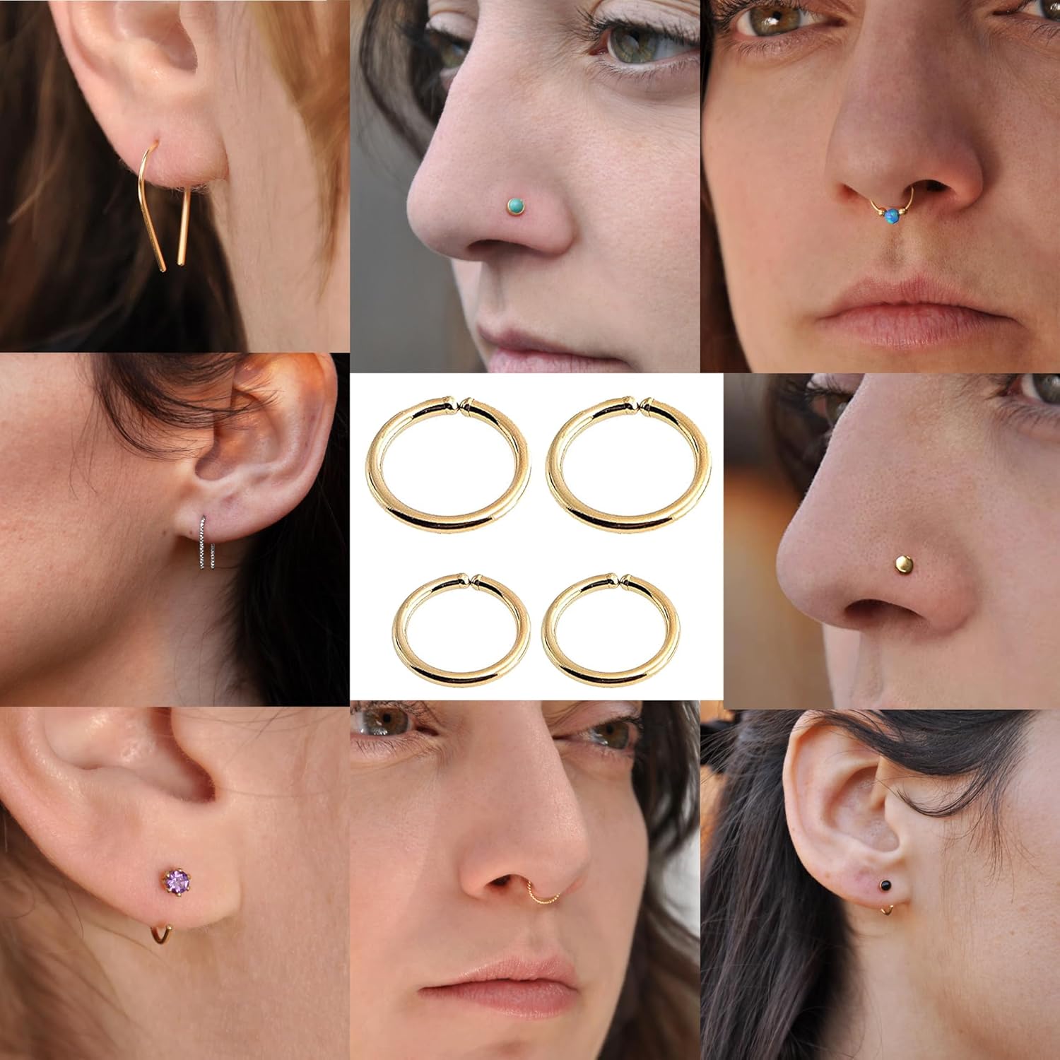 6mm 20 GA Extra Small Hoop Piercing Twisted Gold Filled 20 GA Septum Huggie Cartilage Nose Tragus Earrings (6mm  20 GA, 14K Yellow Gold Filled