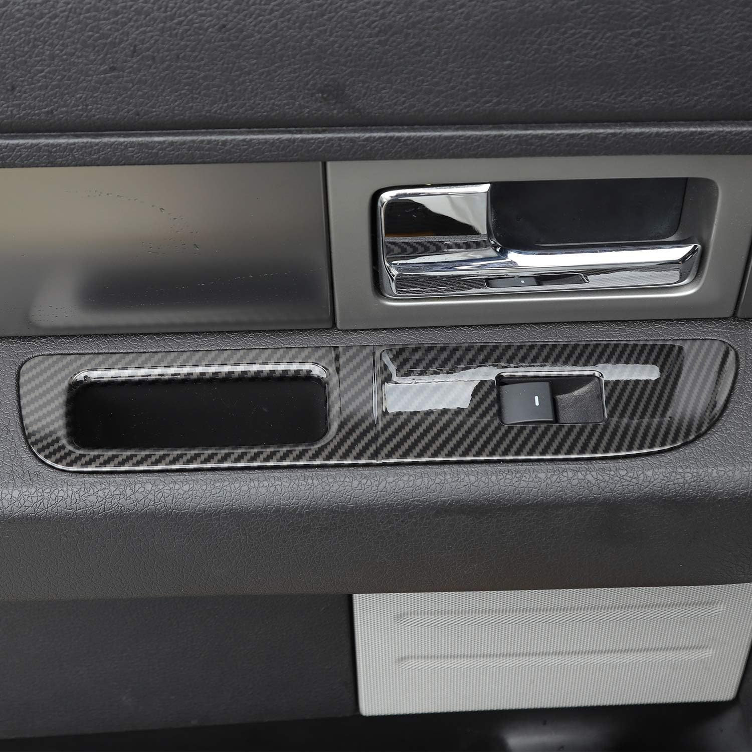 Interruptor de elevalunas de coche Decoración del panel del marco de la cubierta del marco para Ford F150 2009-2014 (fibra de carbono)