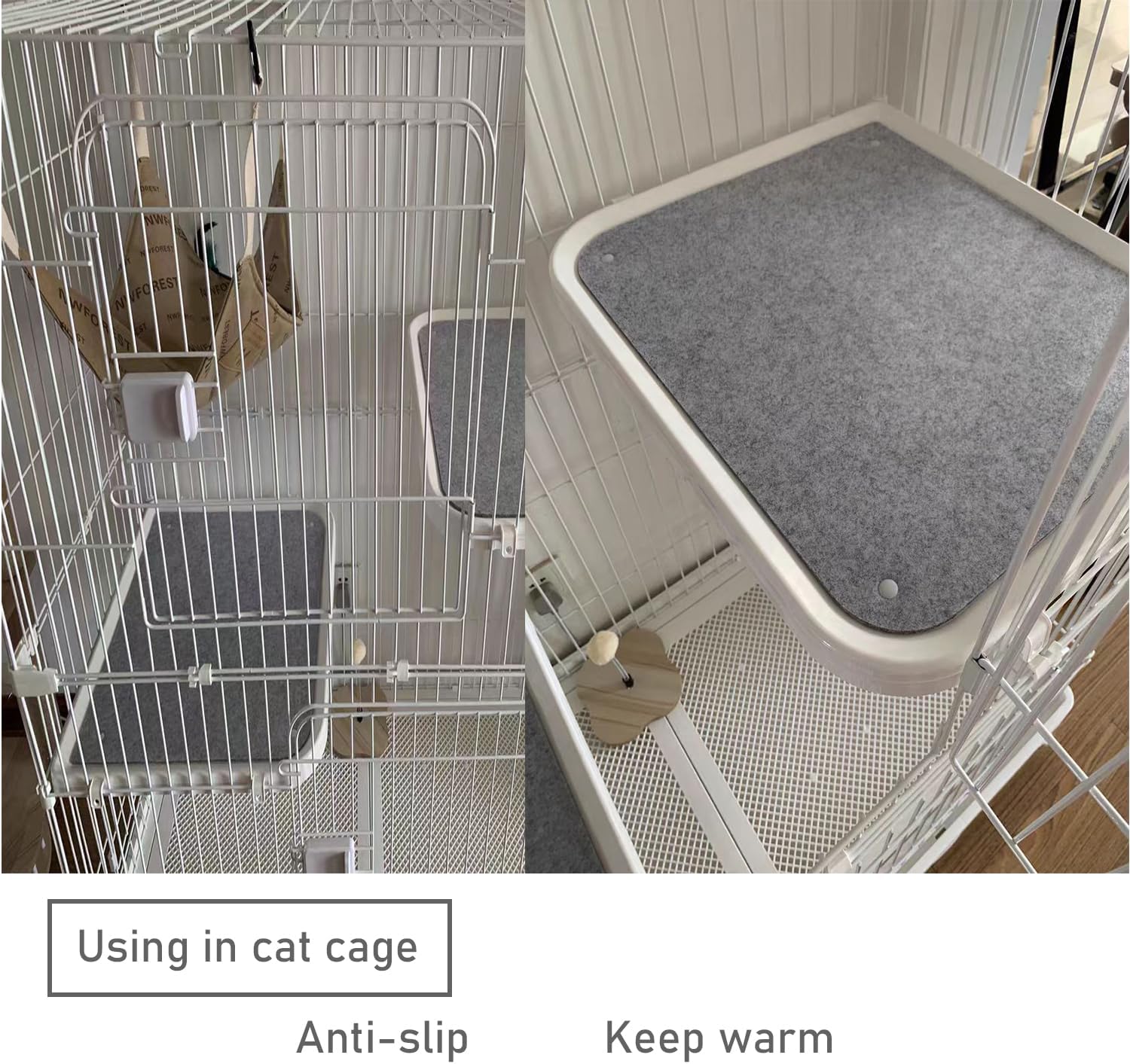 Treasborn Tapete de fieltro autoadhesivo para gatos, estantes antideslizantes, piezas de repuesto para árbol de gato, 40 x 15.8 pulgadas, accesorios
