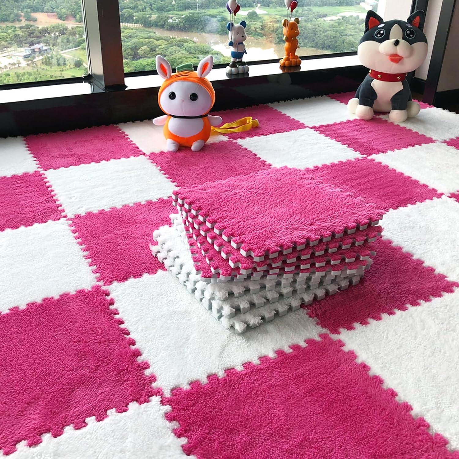 12 tapetes entrelazados de espuma EVA suaves y esponjosas, alfombras protectoras para el suelo, tapetes de juego para niños, habitación de niños,