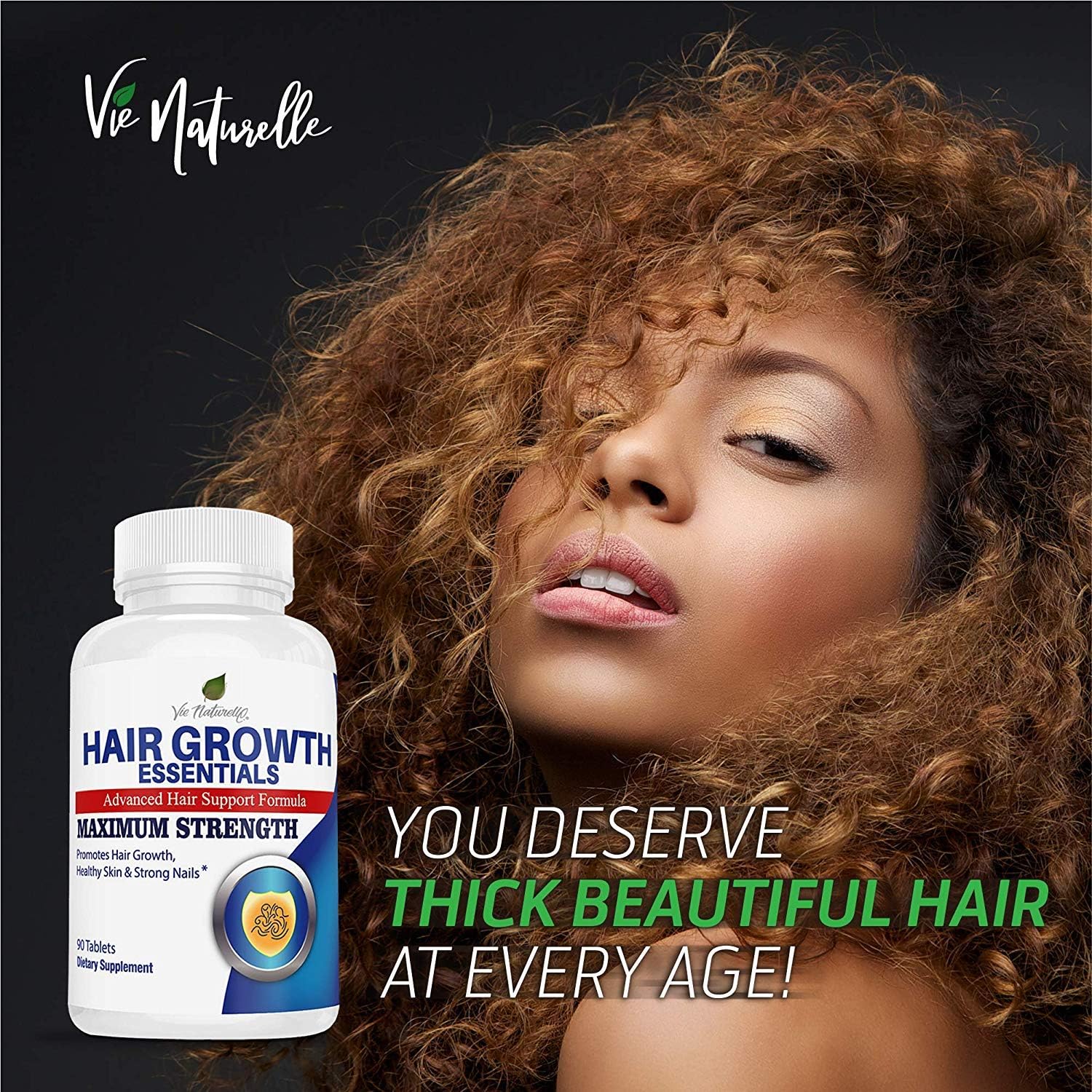 Suplemento Hair Growth Essentials para caída del cabello, tratamiento avanzado para crecimiento del cabello con 29 vitaminas fuertes y nutrientes