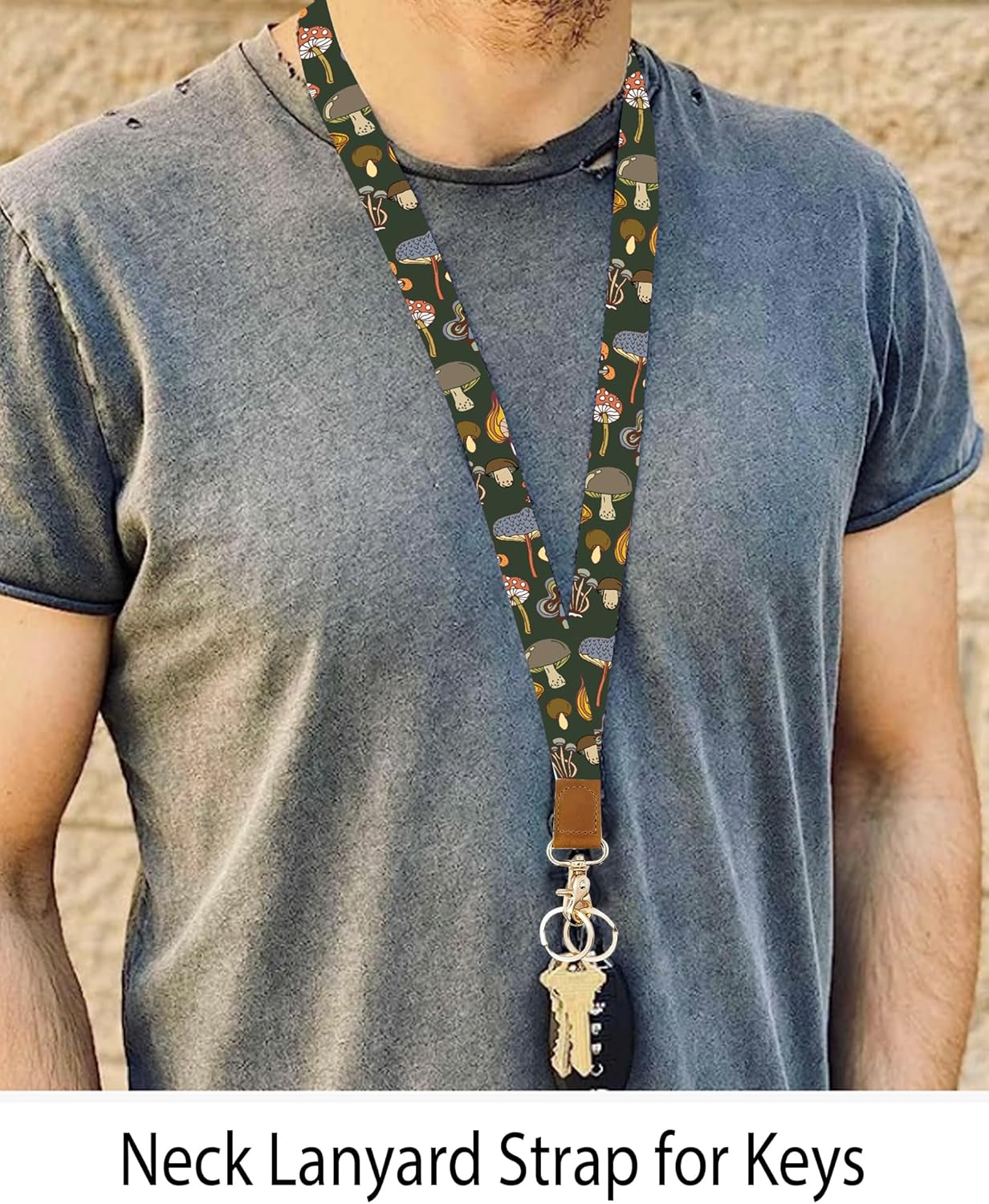 NUGGHU Cordones para llaves, llavero largo duradero para mujeres y hombres, lindo cordón para el cuello para soporte de tarjetas de identificación,