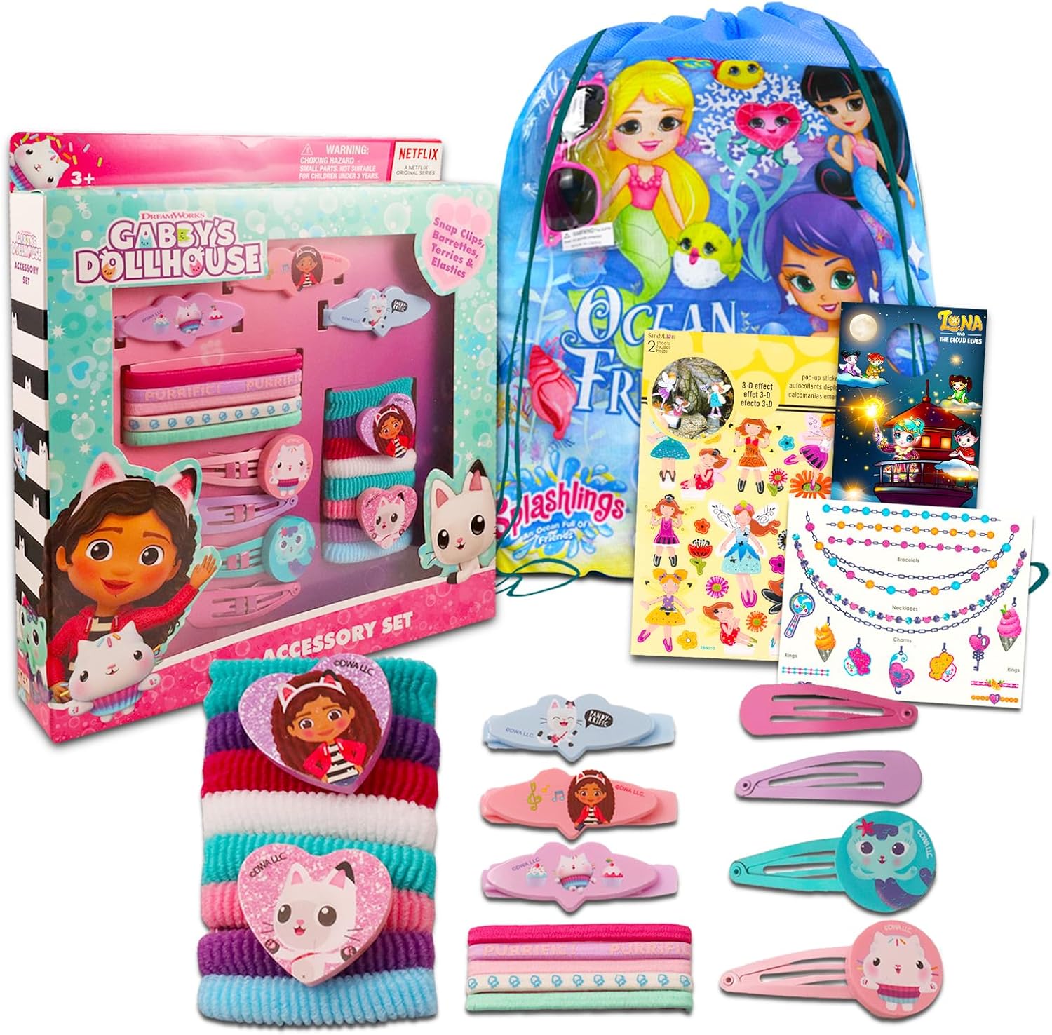 Gabby’s Dollhouse – Caja de accesorios para el cabello para niñas, paquete de disfraces de casa de muñecas de Gabby con accesorios para el cabello,