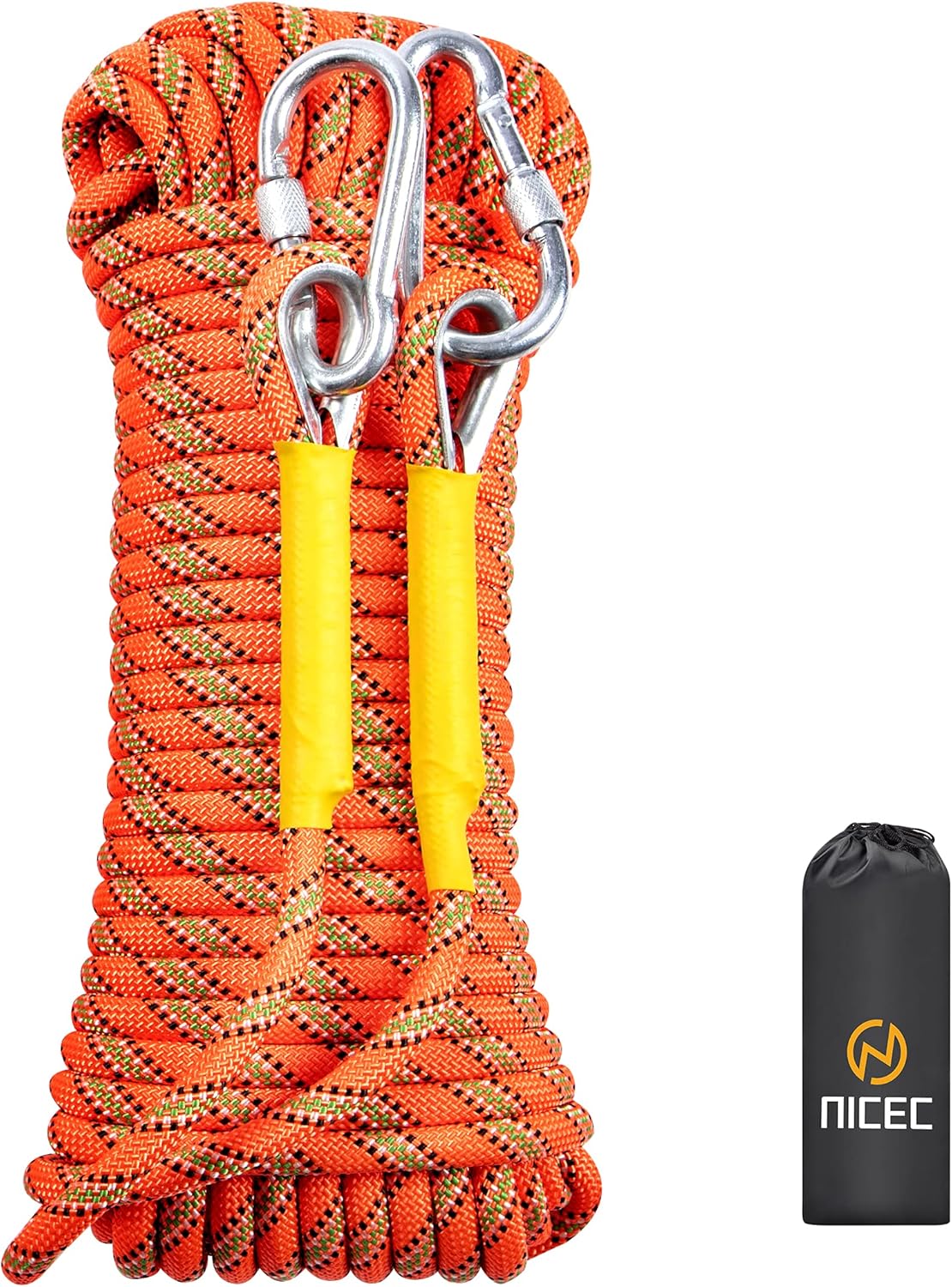 Nice C Cuerda de escalada, cuerda de rescate, cuerda de construcción, cuerda de escalada en roca, estática de 0.394 in, 32 pies, 64 pies, 96 pies,