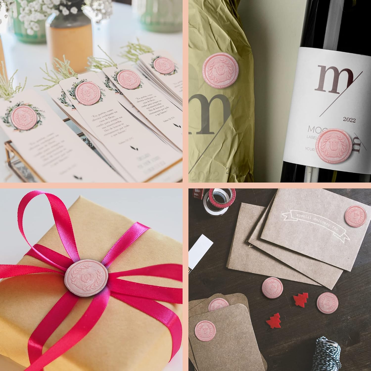 100 calcomanías adhesivas de cera con letra C, hechas a mano, sin necesidad de sellar, rasgar y usar calcomanías de cera para invitaciones de boda,