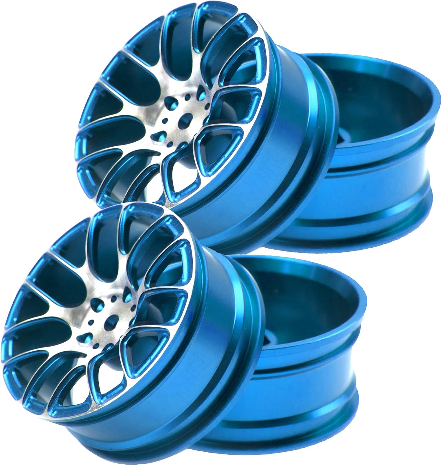 Vgoohobby – 4 llantas de aluminio de 0.472 pulgadas de ancho de cubo hexagonal de 0.472 pulgadas (1.024 in), compatibles con 110 Tamiya TT-01 Kyosho