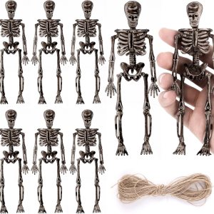 8 mini figuras de esqueleto, decoraciones de esqueleto de Halloween de 6 pulgadas, figuras de esqueleto en miniatura, decoración de Halloween para 8 mini figuras de esqueleto, decoraciones de esqueleto de Halloween de 6 pulgadas, figuras de esqueleto en miniatura, decoración de Halloween para