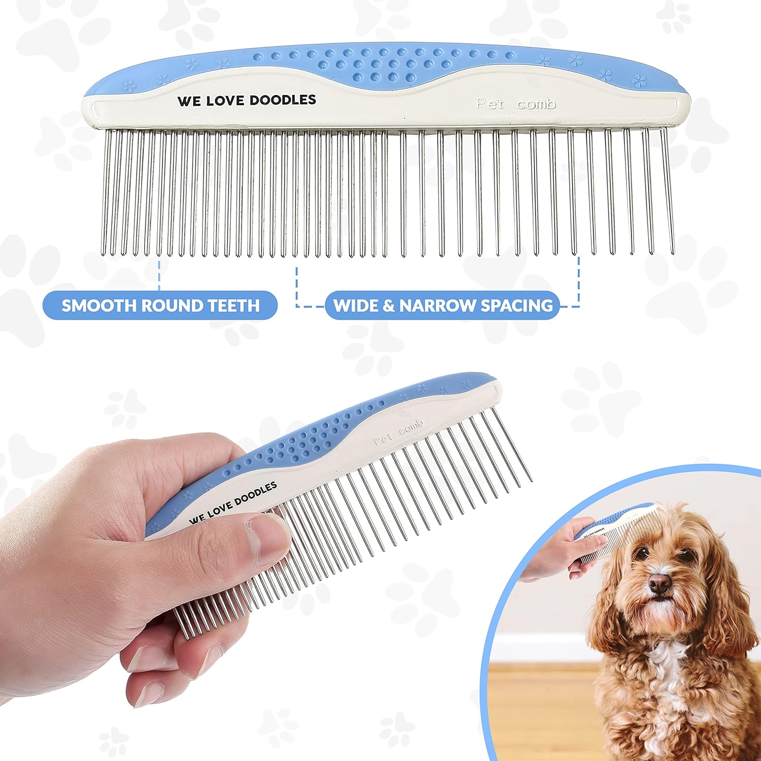 Peine de metal para el aseo de perros  Elimina enredos y tapetes  Peines desenmascarantes para mascotas  Desenredante para cabello enmarañado  El