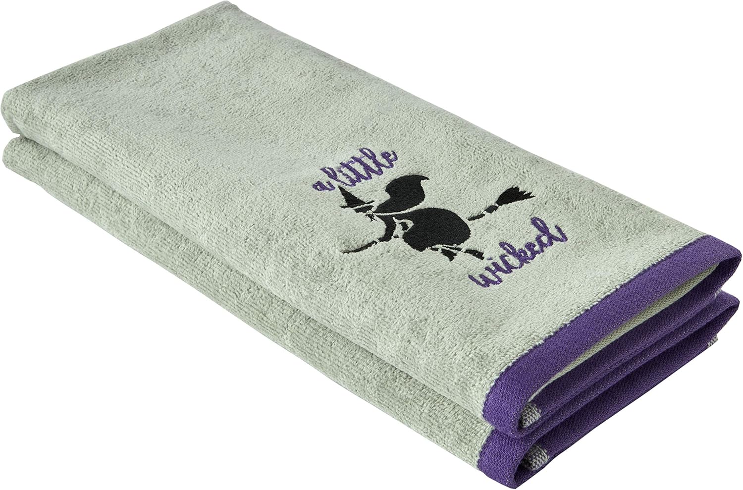 SKL Home de Saturday Knight Ltd. – Juego de toallas de mano Little Wicked, color gris, paquete de 2