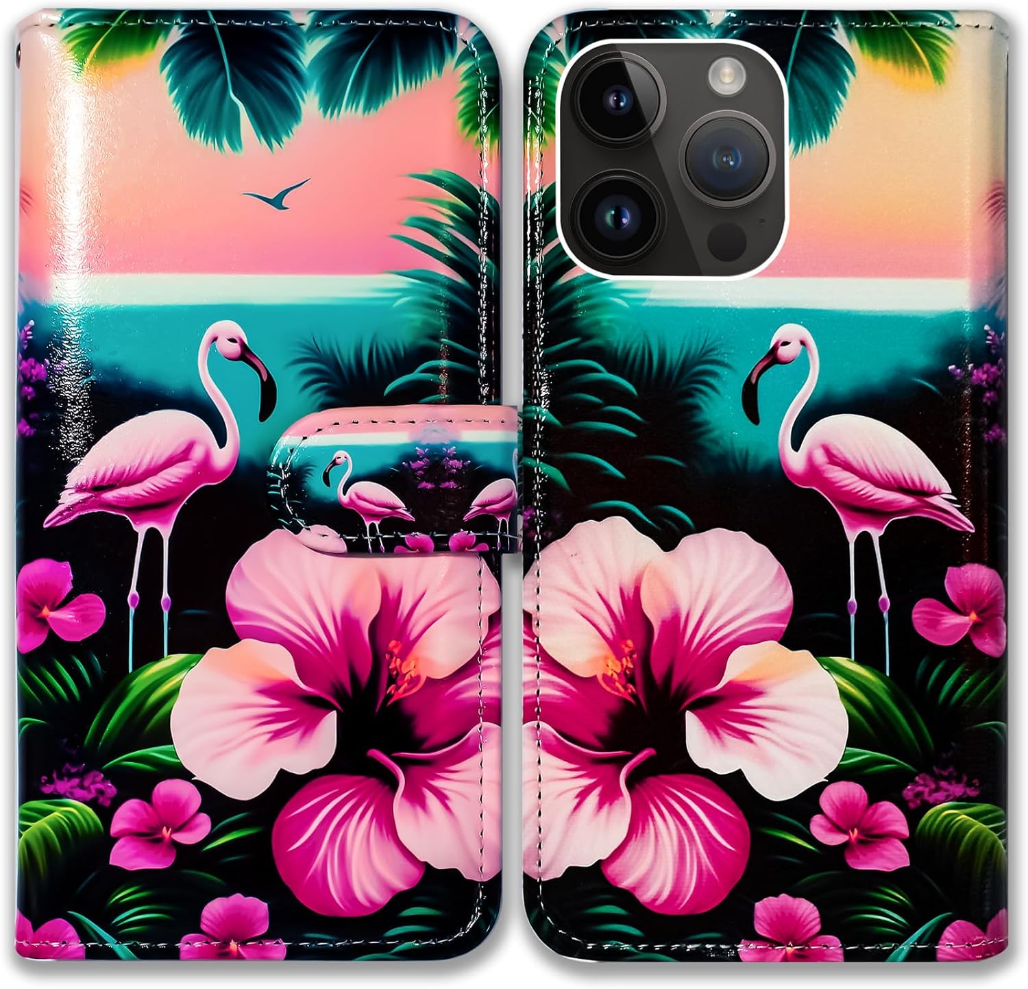 Bcov Funda para iPhone 15 Pro Max, funda de piel con tapa y soporte para tarjeta y soporte para iPhone 15 Pro Max