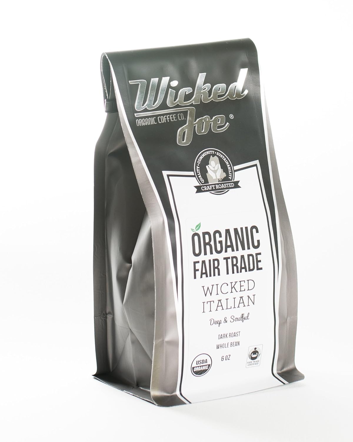 Wicked Joe Coffee – Grano entero francés de café, 12 onzas, rojo