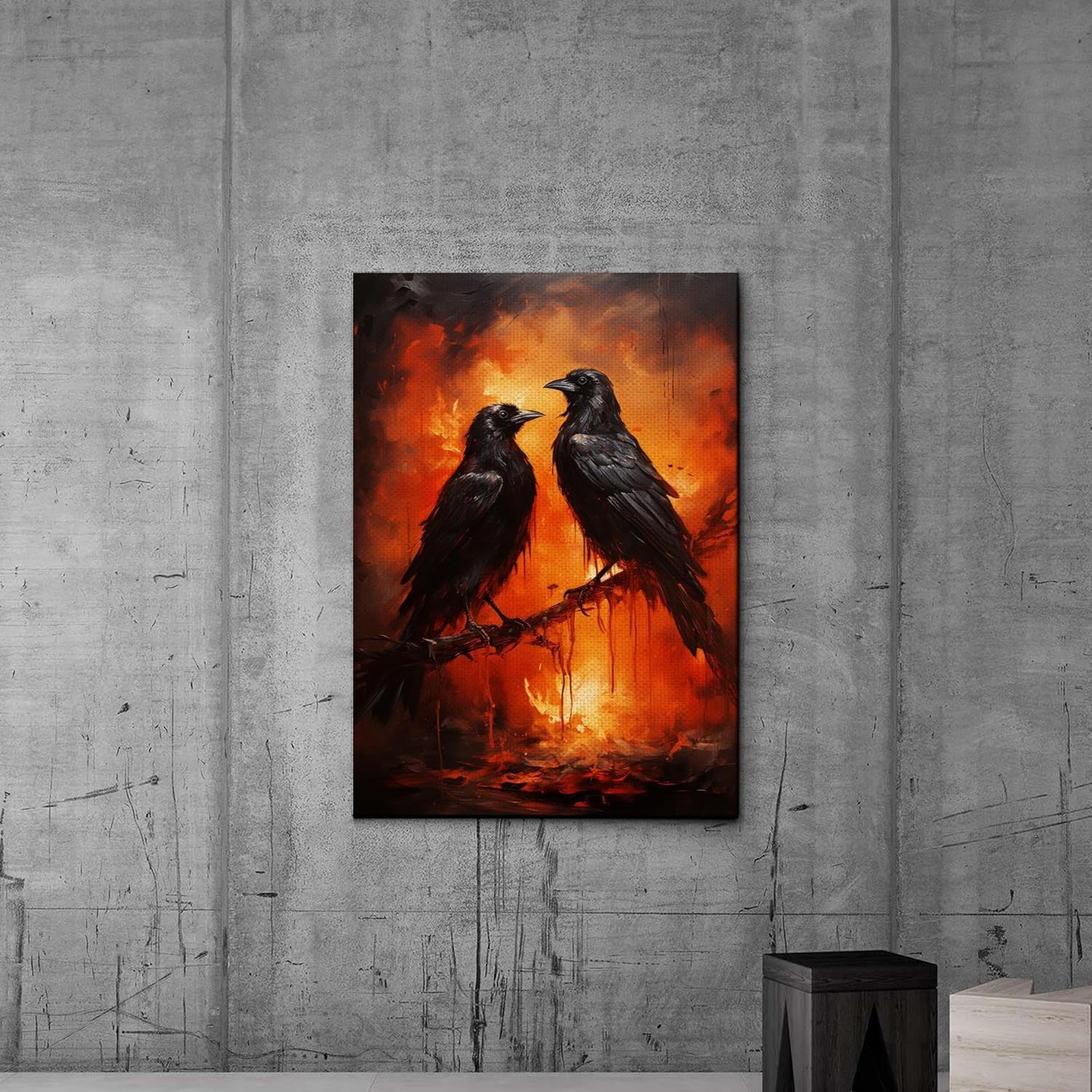 Lustrous Art Print, Two Mirrored Crows Circling In Surreal Sky, Crow Prints, Crow Art, Crow Artwork, Crow Art Print, Crow Art Canvas, Canvas Prints,
