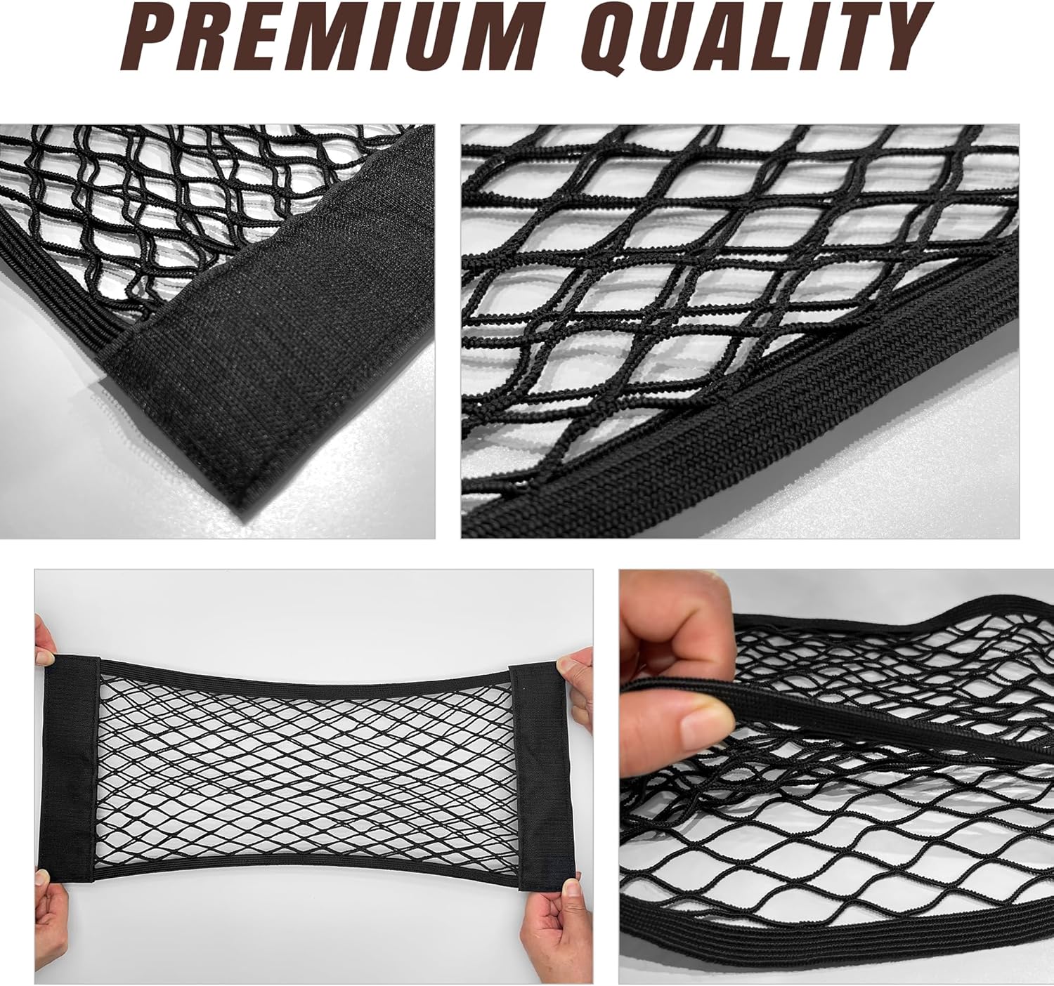 Yuinsen Red de carga universal de malla para automóvil, organizador de calcomanías de pared para automóvil, red de almacenamiento elástica para