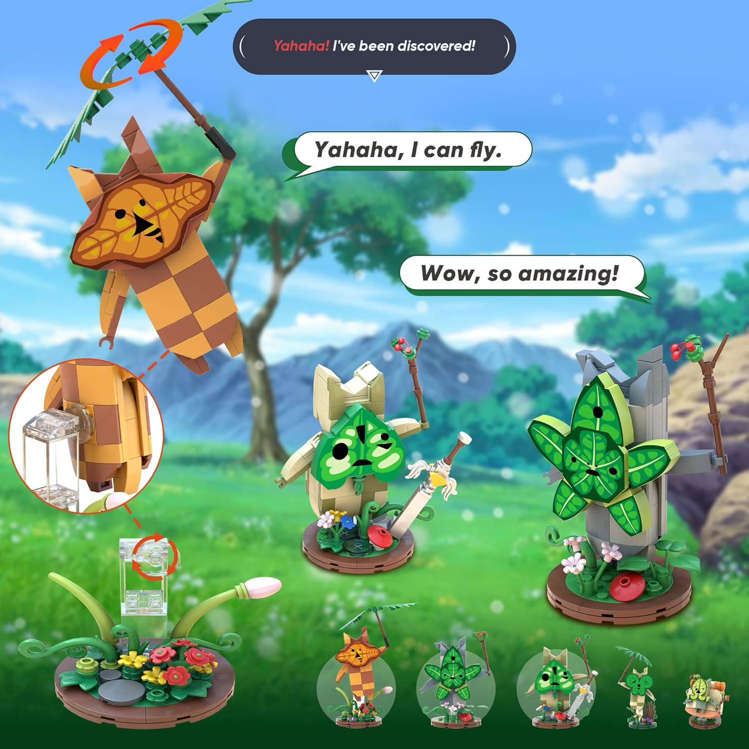 Koroks – Juego de construcción compatible con placa base Lego, juegos de bloques de construcción de 5 personajes para fanáticos de BOTW, lindas