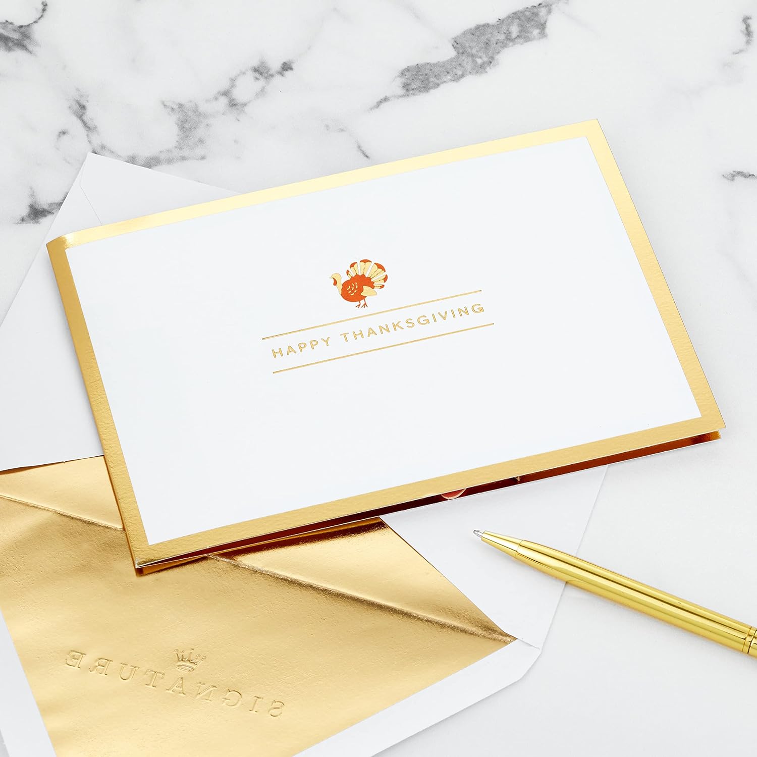 Hallmark Signature Paper Wonder Tarjeta desplegable de Acción de Gracias (Turquía)