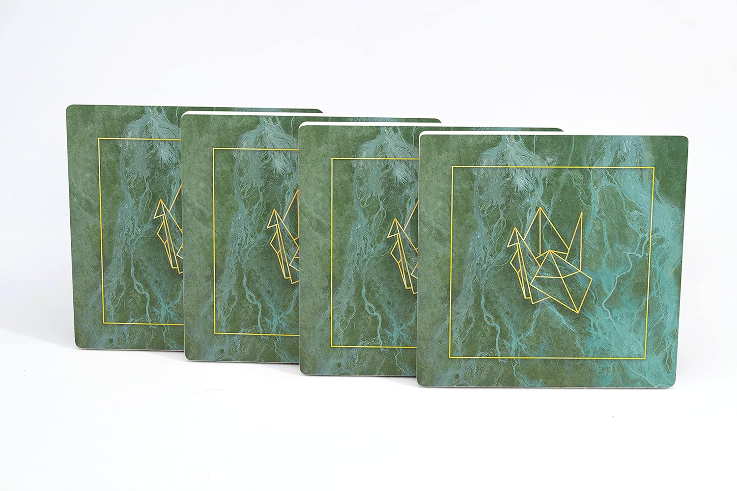 4 posavasos de cerámica absorbente con parte trasera de corcho, diseño artístico, juego de posavasos cuadrados de 4 pulgadas, protege la mesa, gran