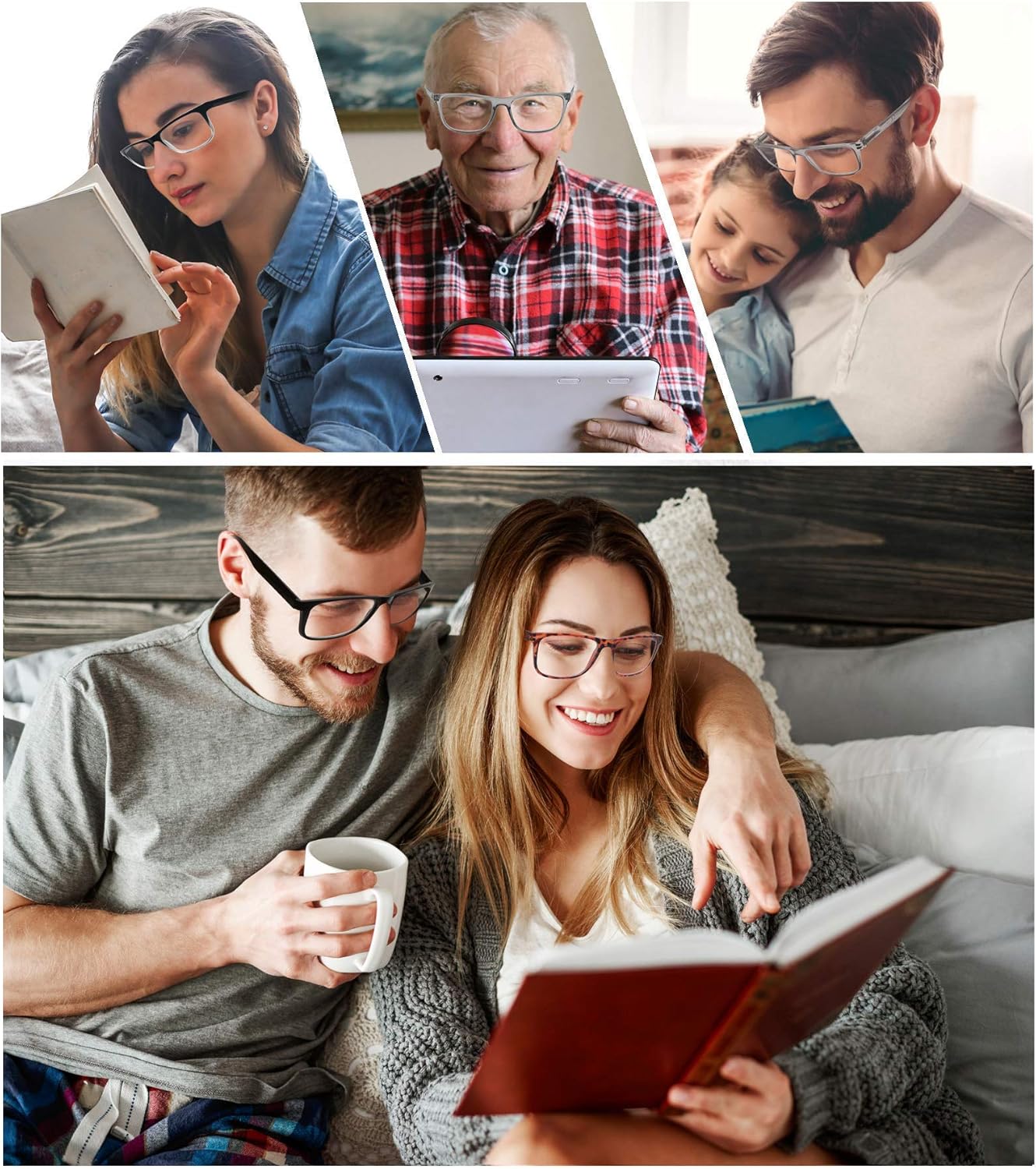 OLOMEE Gafas de lectura grandes para hombre, de gran tamaño, anchas, 1.50, ligeras, claras, con aumento tramposos para hombres con cabeza grande,