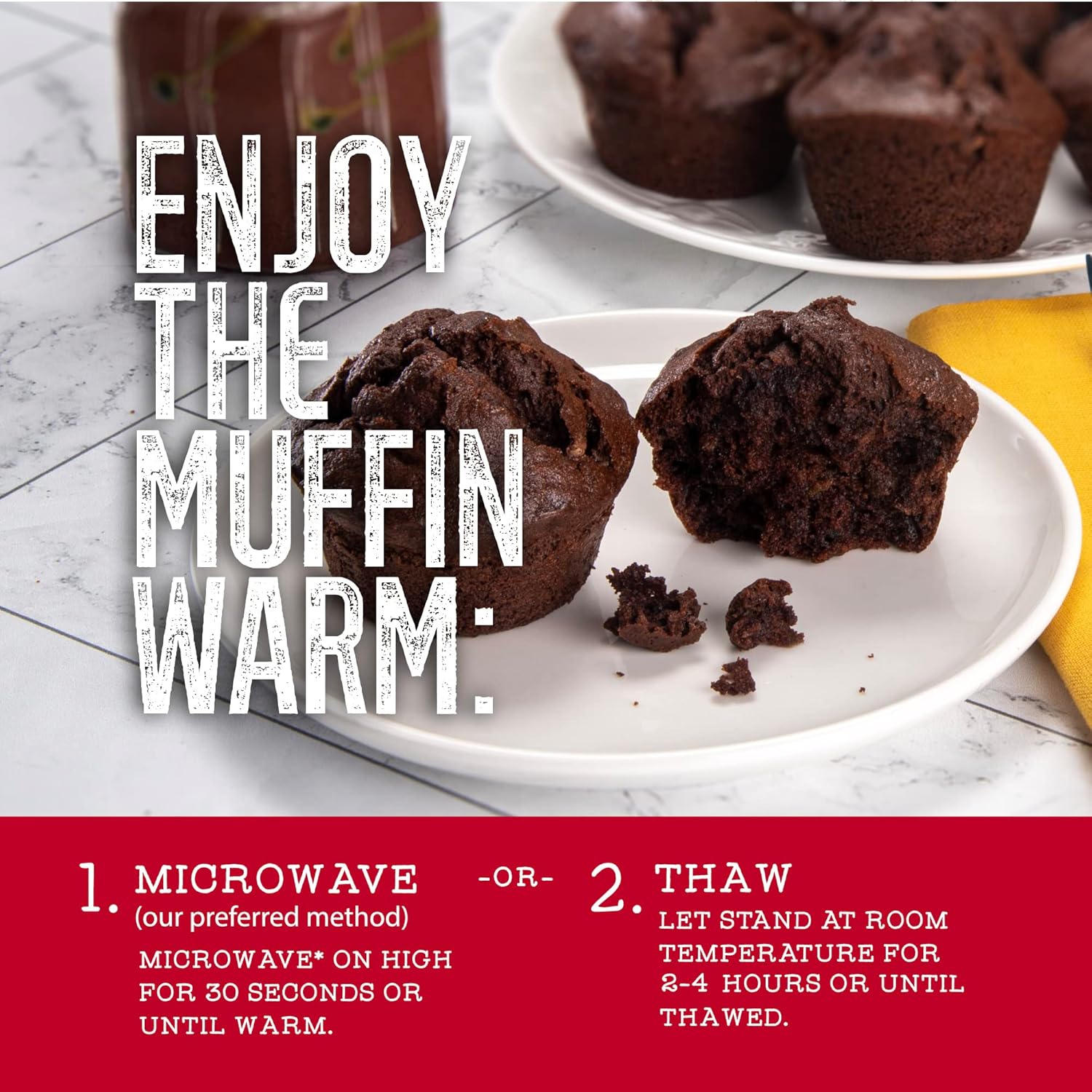 Katz Gluten Free Muffins dobles de calabacín de chocolate. Un rico muffin de chocolate con chispas de chocolate derretido y calabacín fresco, sin