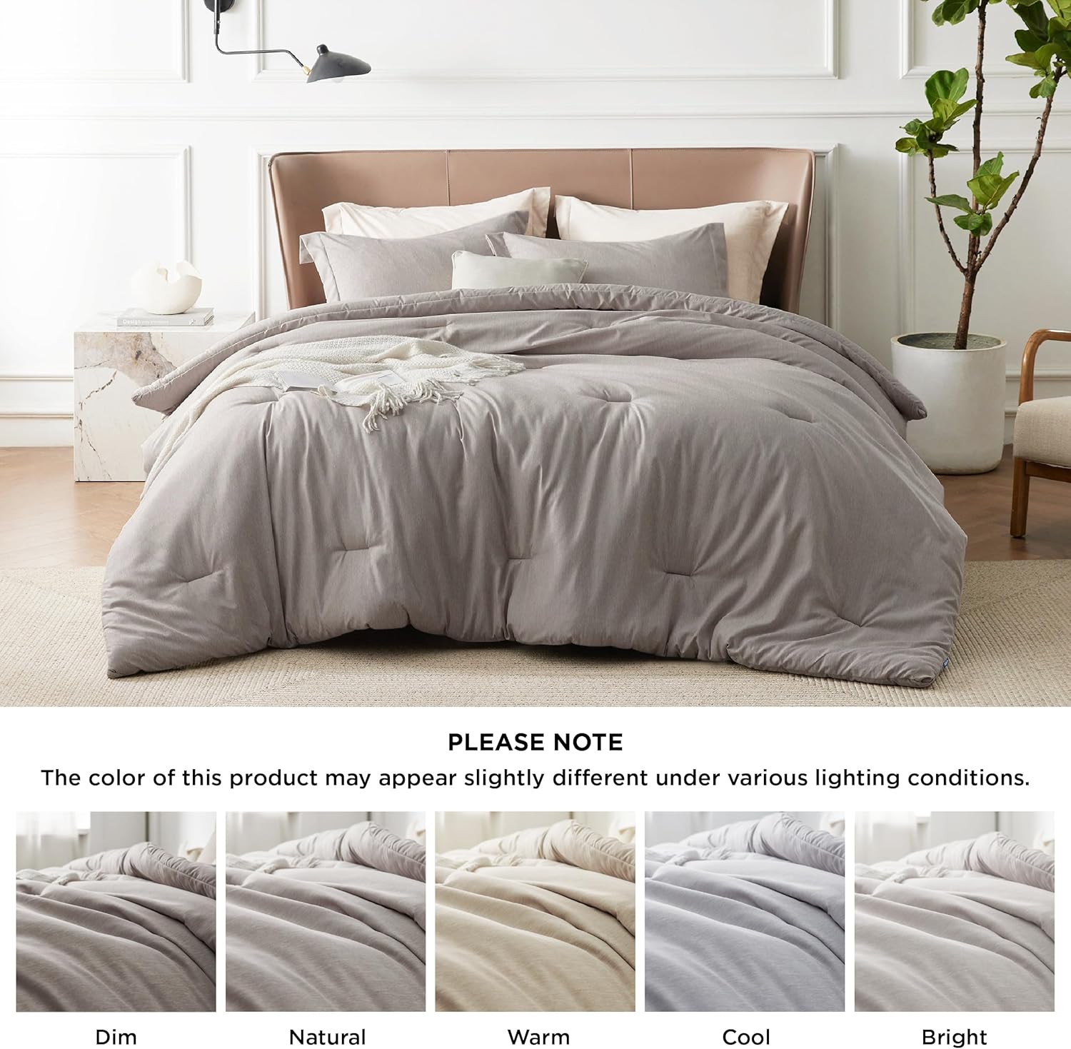 Bedsure Juego de edredón tamaño matrimonial, edredón de lino tamaño matrimonial, ropa de cama suave para todas las estaciones, juego de ropa de cama