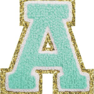 Parches de letras termo-adhesivas de felpilla para chaquetas, parches de letras universitarias con brillantina para planchar en la letra azul A Parches de letras termo-adhesivas de felpilla para chaquetas, parches de letras universitarias con brillantina para planchar en la letra azul A