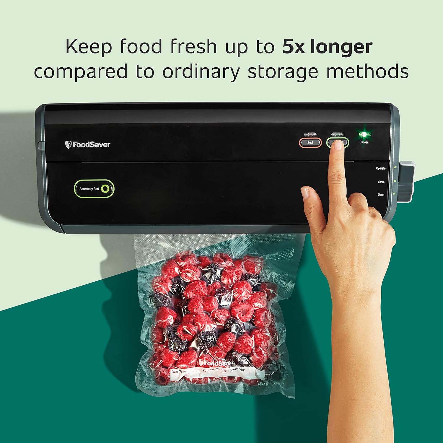 FoodSaver Máquina selladora al vacío con detección automática de bolsas y bolsas selladoras al vacío y bolsas de sellado al vacío precortadas de 1