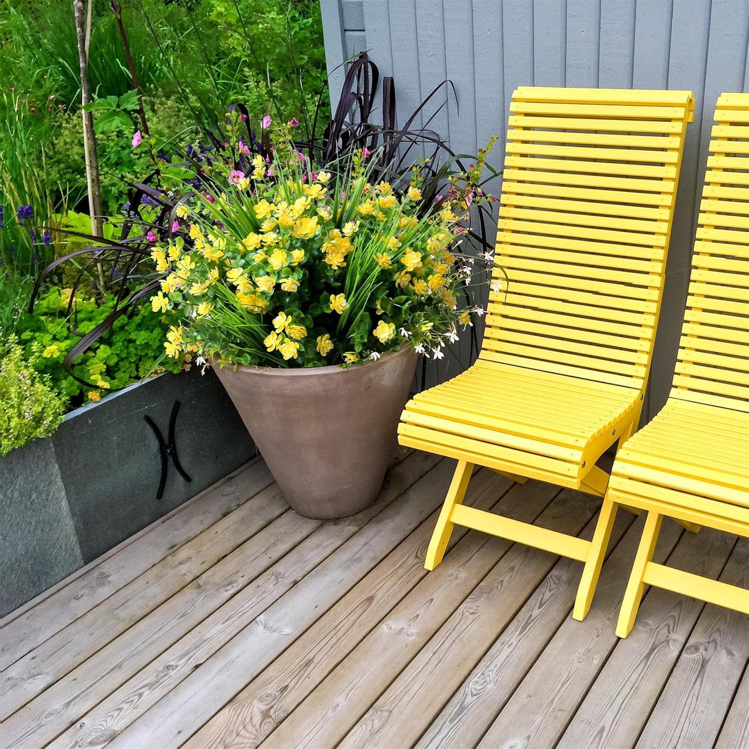 14 piezas de flores artificiales para exteriores, resistentes a los rayos UV, plantas de plástico falsas para colgar en interiores y exteriores,