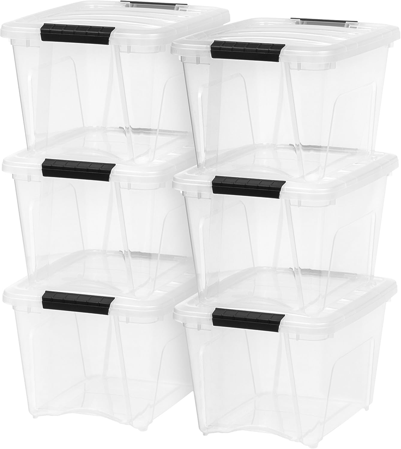 IRIS USA – Contenedor organizador de plástico transparente TB, 19 cuartos de galón, 6 unidades y 19 cuartos de galón. Contenedor organizador de