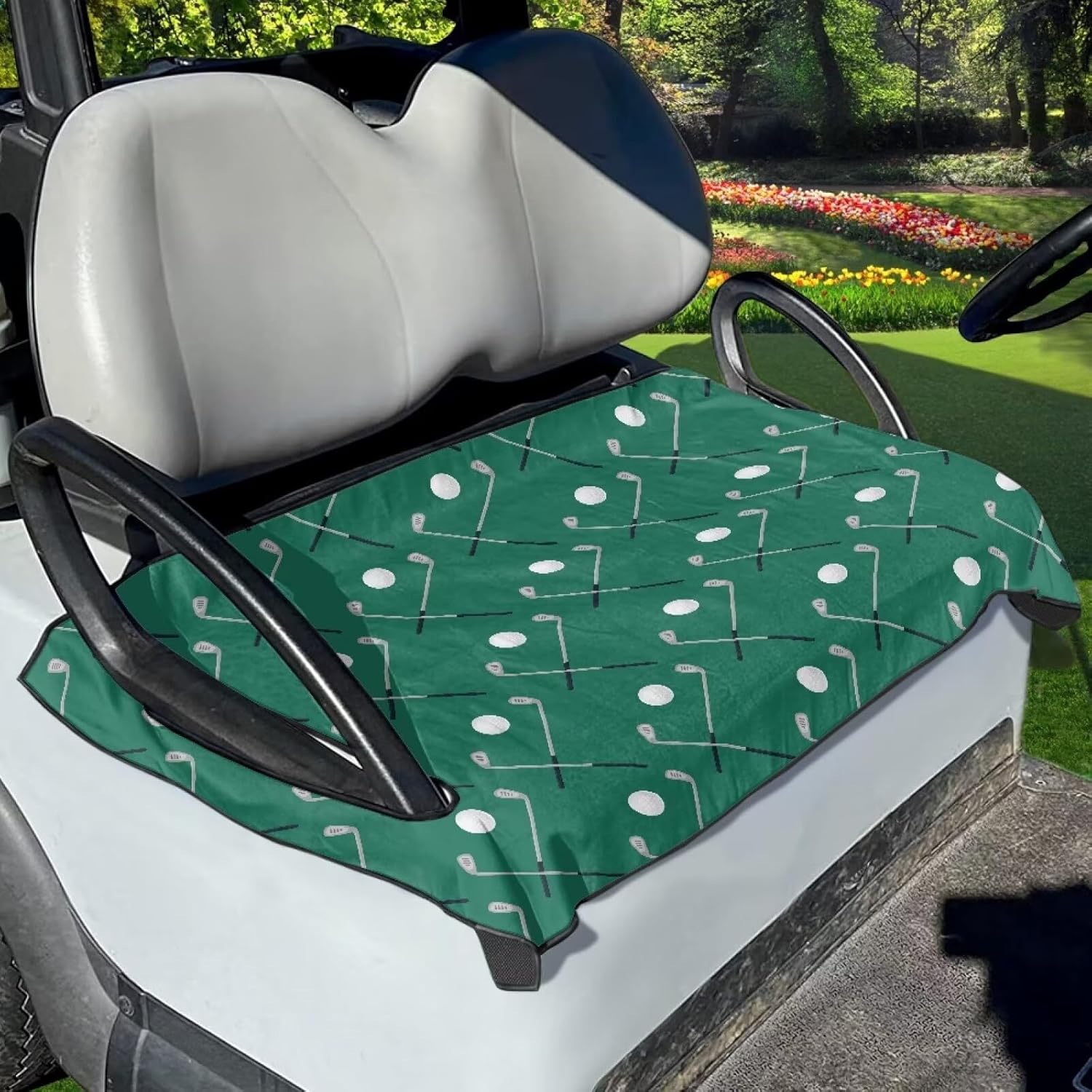 Darisoco Golf Cart Seat Covers Golf Cart Seat TowelBlanket Golf Cart Accessories Fit for Most 2 Seat Golf Carts