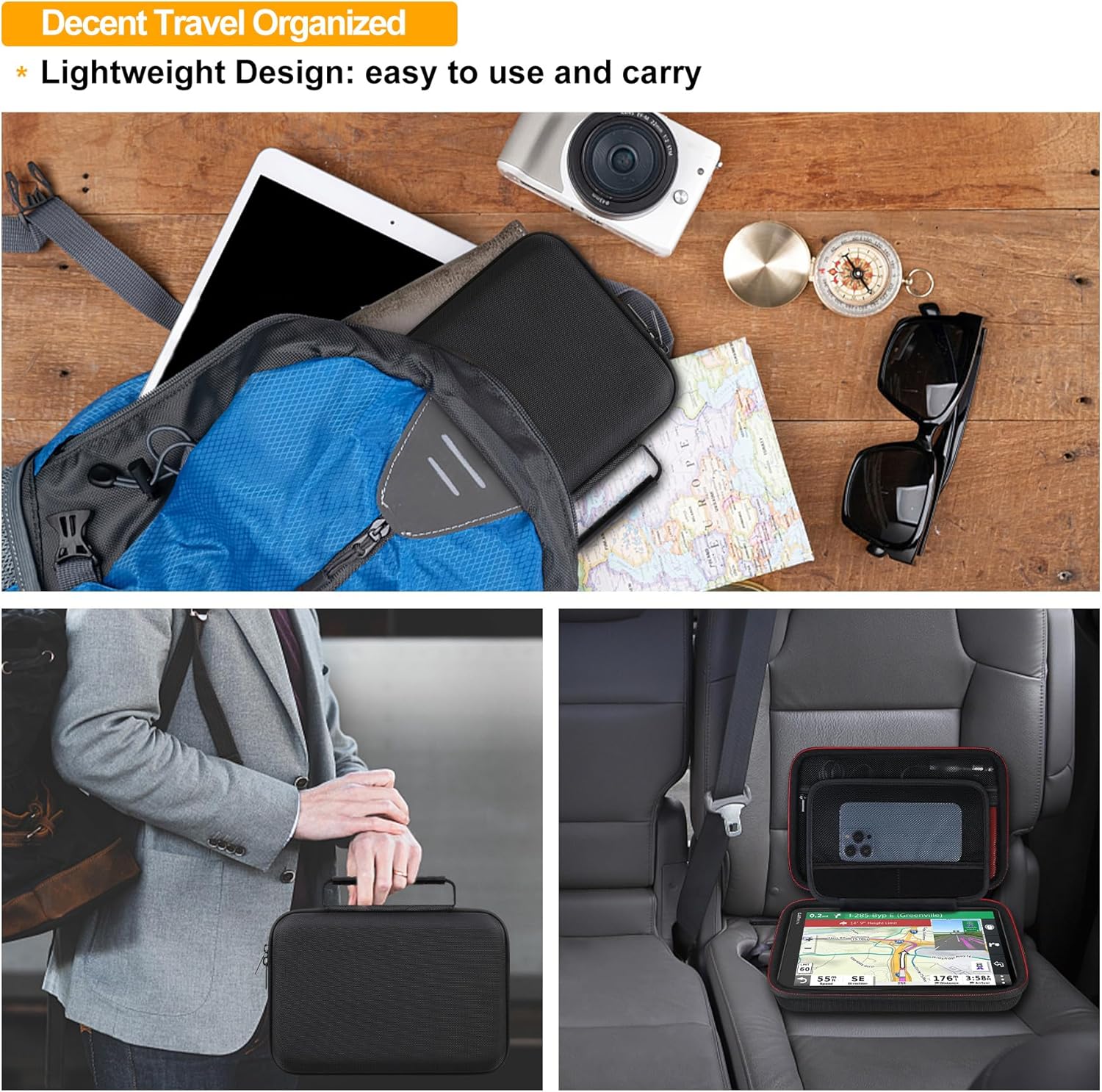 Elonbo Funda de transporte GPS para Garmin DriveSmart 76666561, DriveCam 76, Garmin RV 780795dezl OTR700OTR610 Garmin Catalyst GPS Navigator System,