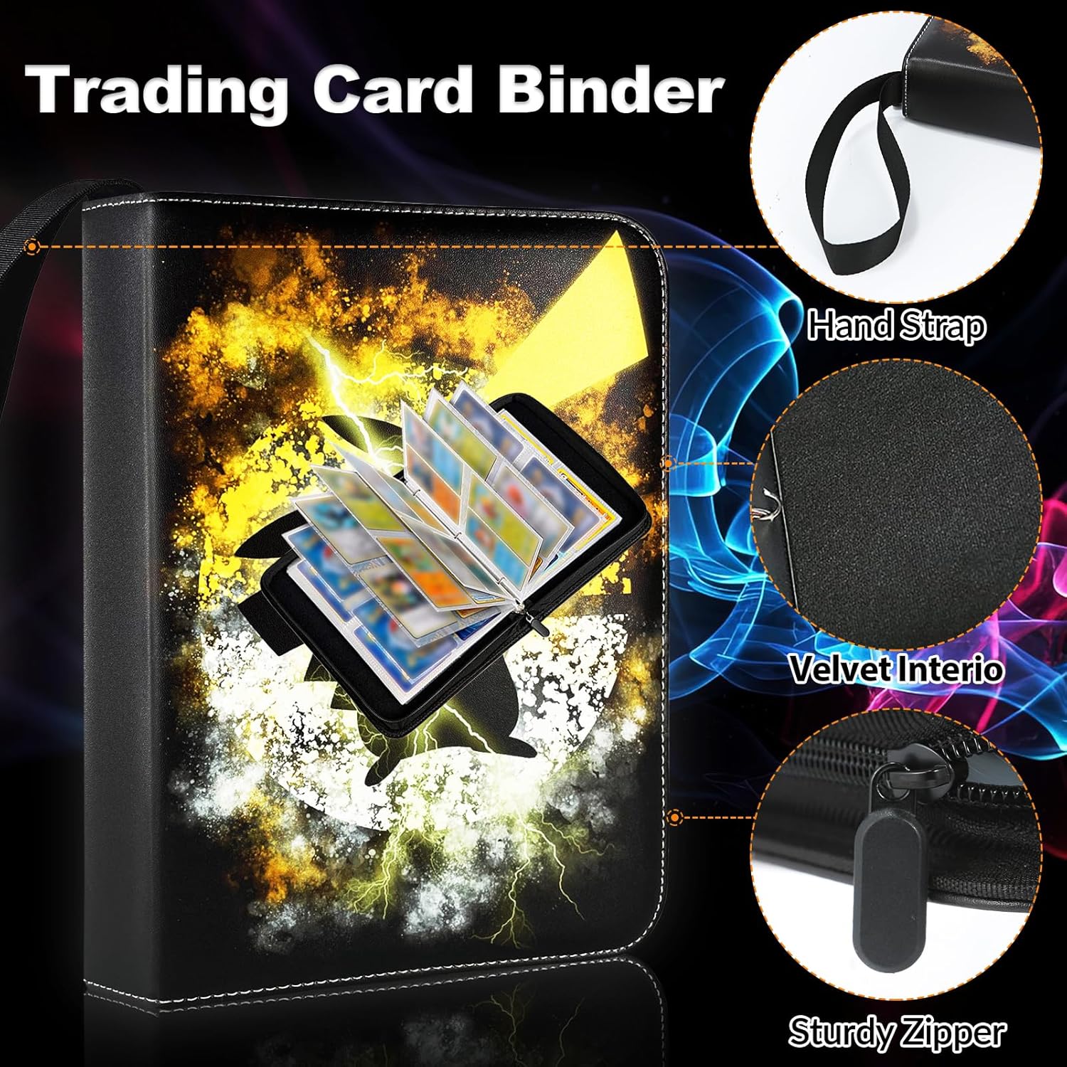YINRTELM Carpeta de tarjetas con 520 bolsillos para tarjetas intercambiables, con 65 páginas y 4 bolsillos para 520 tarjetas, tarjetero para