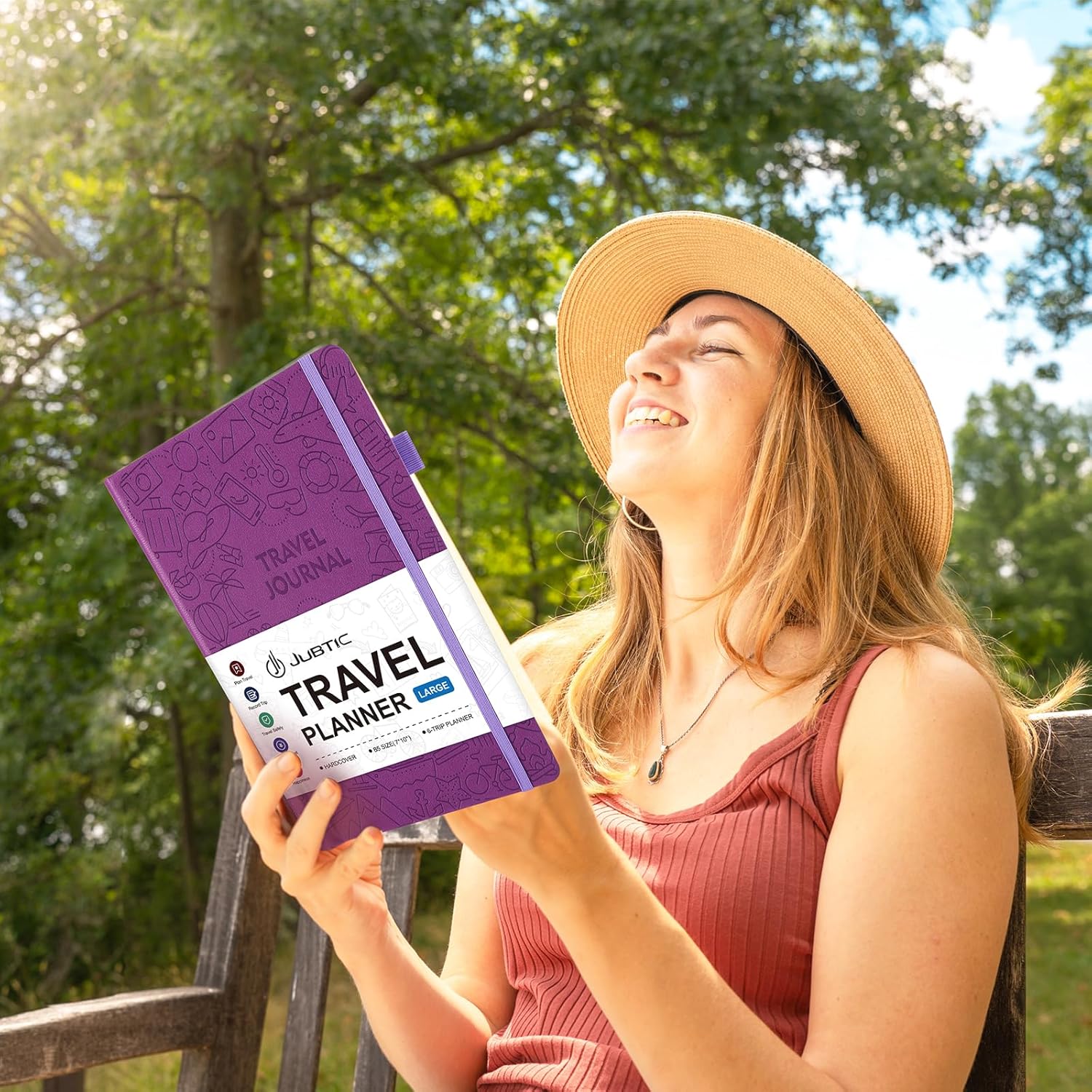 Diario de viaje, planificador de vacaciones con lista de embalaje, planificador de viaje de tamaño grande (7 x 10 pulgadas), libro de aventuras para