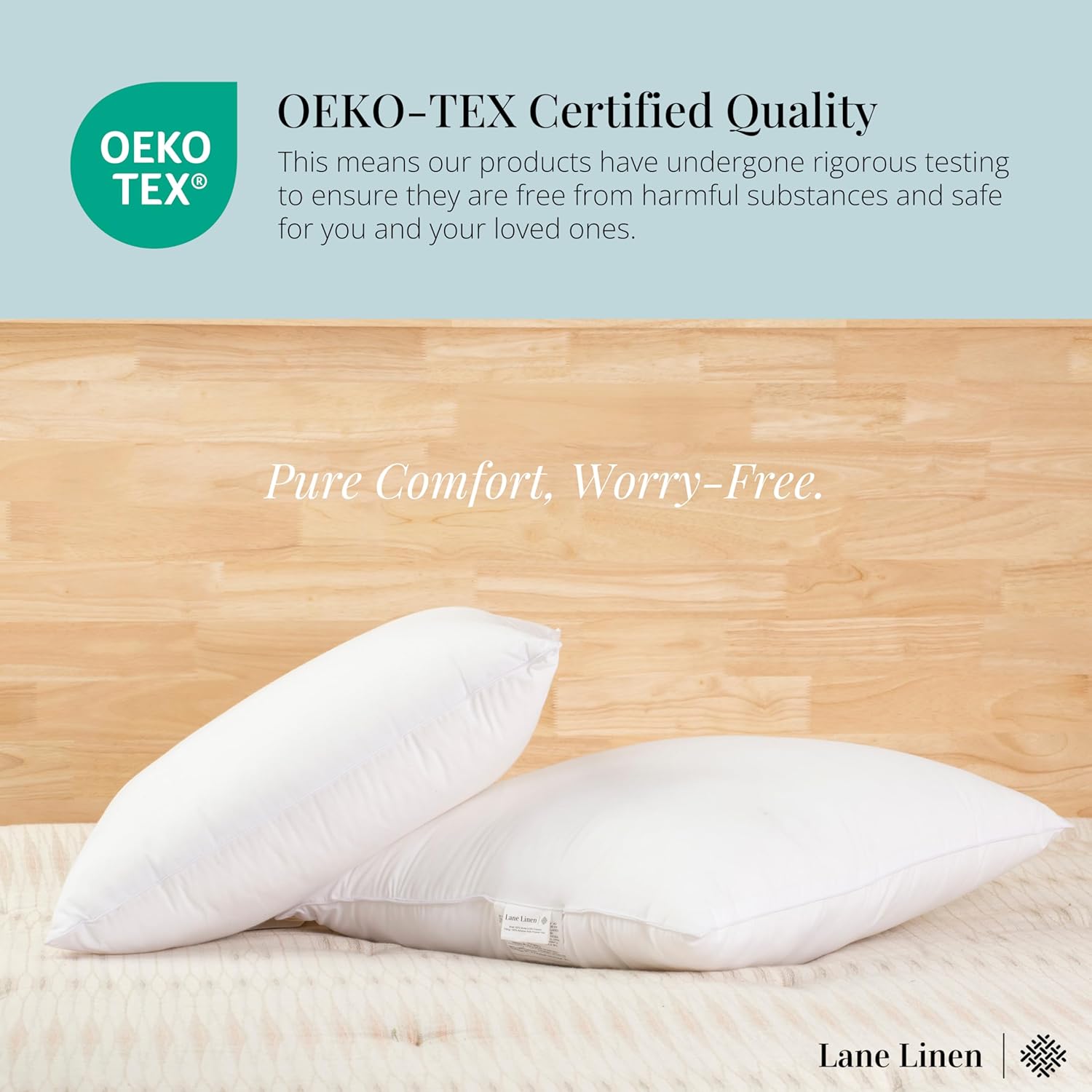 LANE LINEN Relleno de almohada  Paquete de 2 rellenos de almohada de 16 x 16 pulgadas para fundas de almohada decorativas, relleno de almohadas para