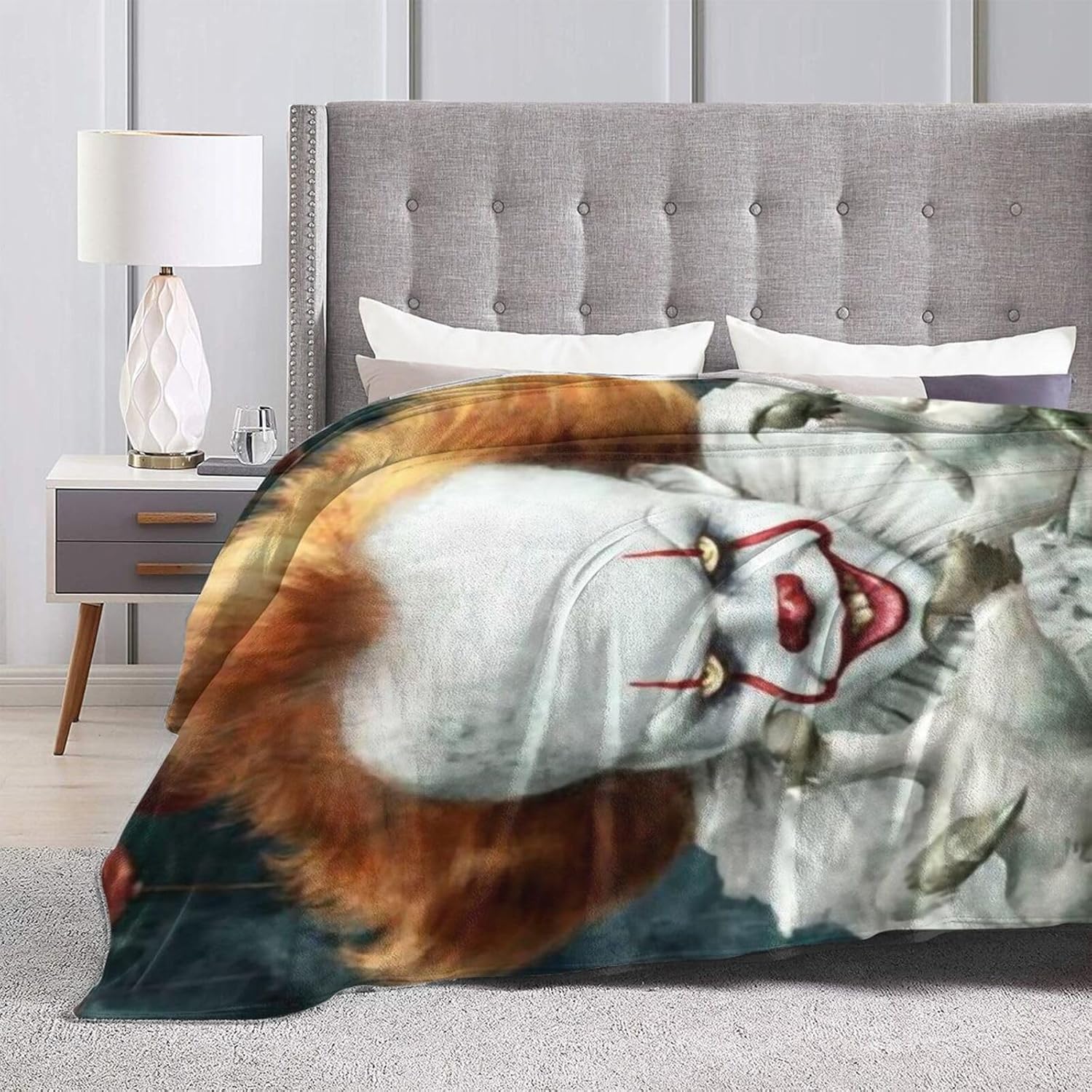 Manta de lujo de payaso, manta cálida de franela suave para sala de estar, sofá, dormitorio, decoración de regalos