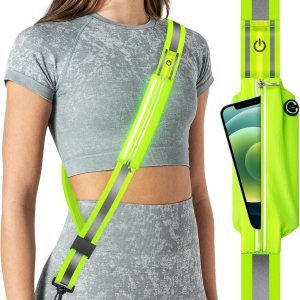 Cinturón reflectante LED para caminar por la noche, equipo de seguridad para correr por la noche, alta visibilidad, recargable, con luz LED, Cinturón reflectante LED para caminar por la noche, equipo de seguridad para correr por la noche, alta visibilidad, recargable, con luz LED,