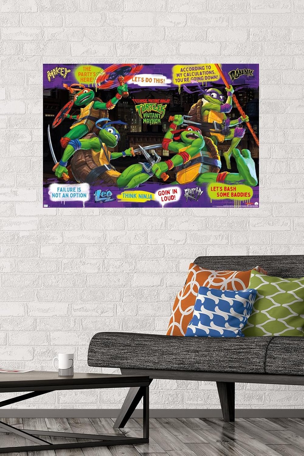 Trends International Teenage Mutant Ninja Turtles Mutant Mayhem – Póster de pared con frases, 22.37 x 34.00 pulgadas, versión premium sin marco