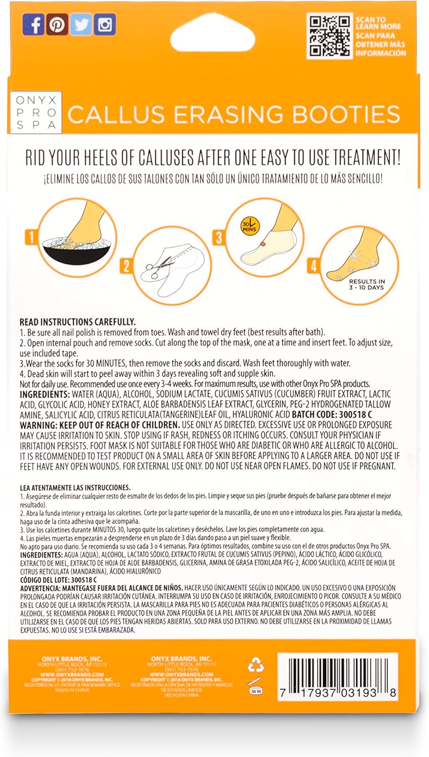 Onyx Pro Spa – Botines de borrado de callos de un par, para hombre o mujer