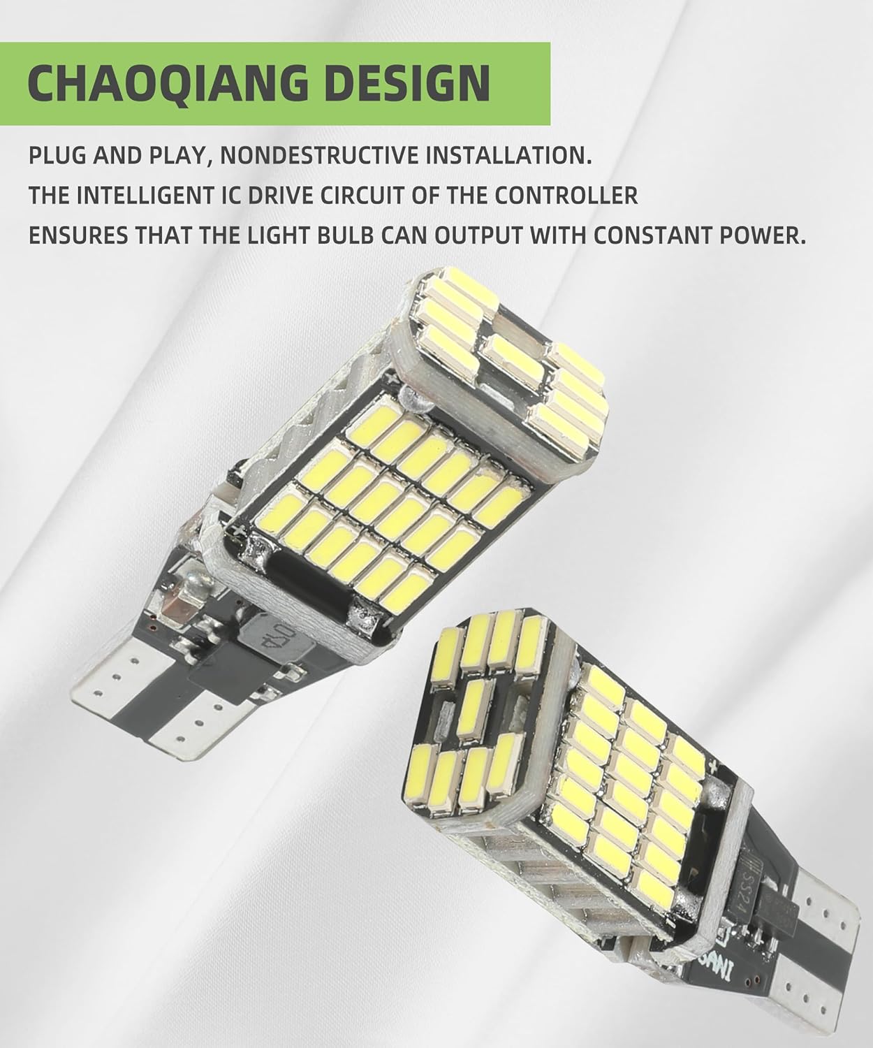 RACOONA Paquete de 4 luces LED de marcha atrás, bombilla de marcha atrás, accesorios de automóvil, sin errores, luces traseras LED, luces de giro,